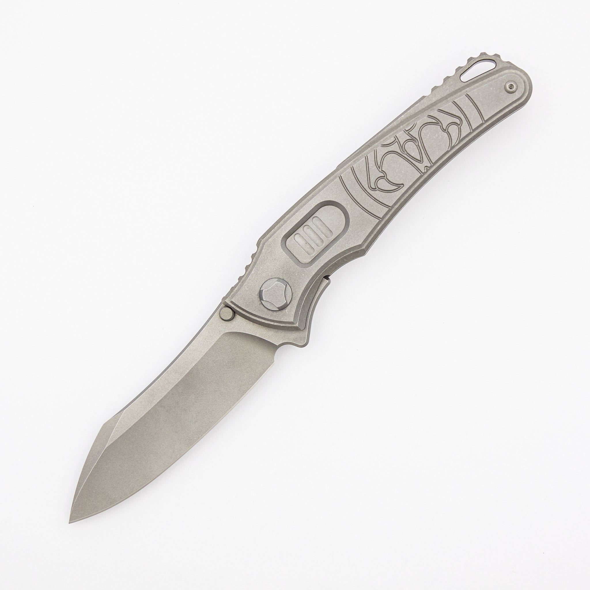 Large Sebenza 31 - White CarboTi Inlay - Polished Drop Point CPM Magna
