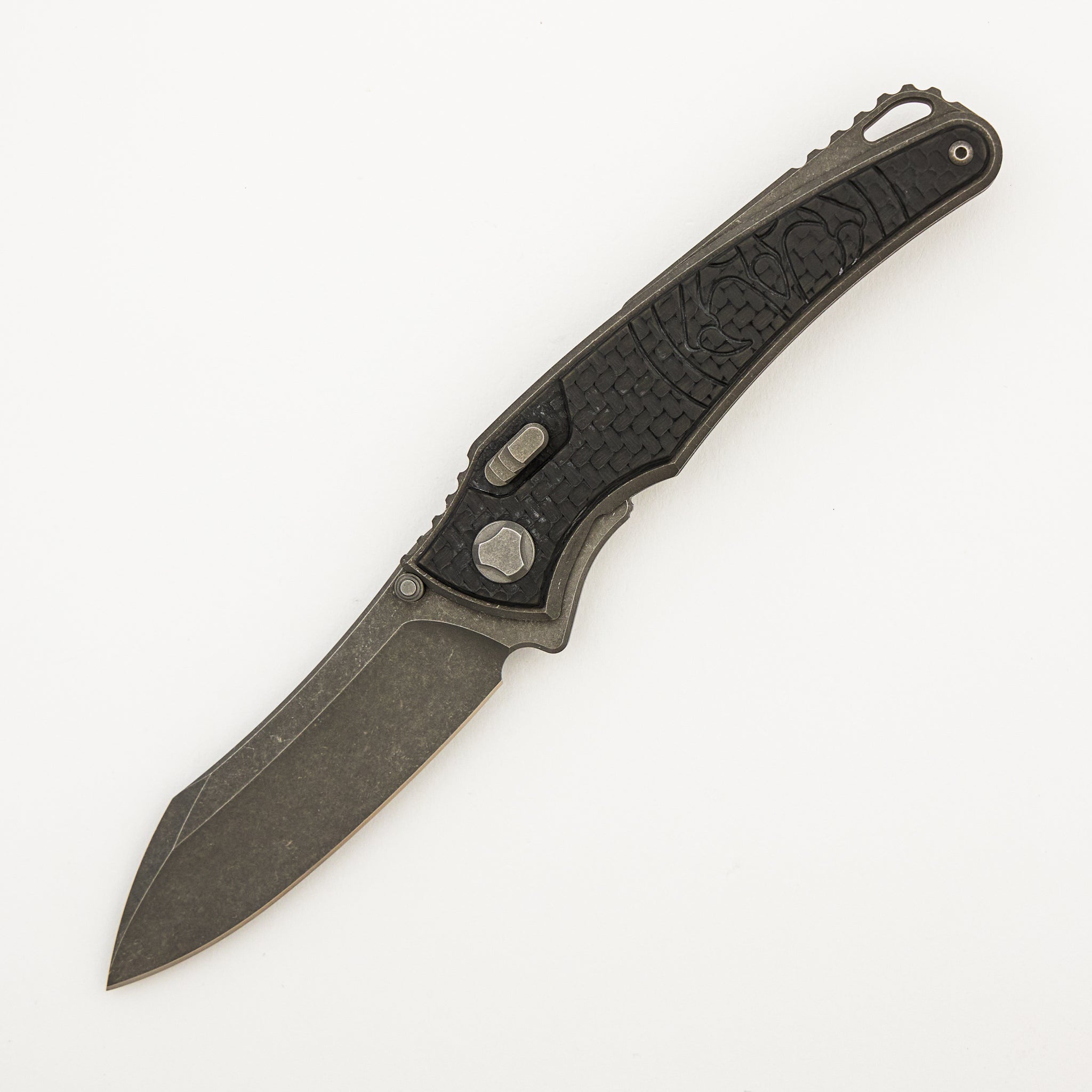 Talon 2025 - Stonewash Titanium/Carbon Fiber Handle - M390 Blade