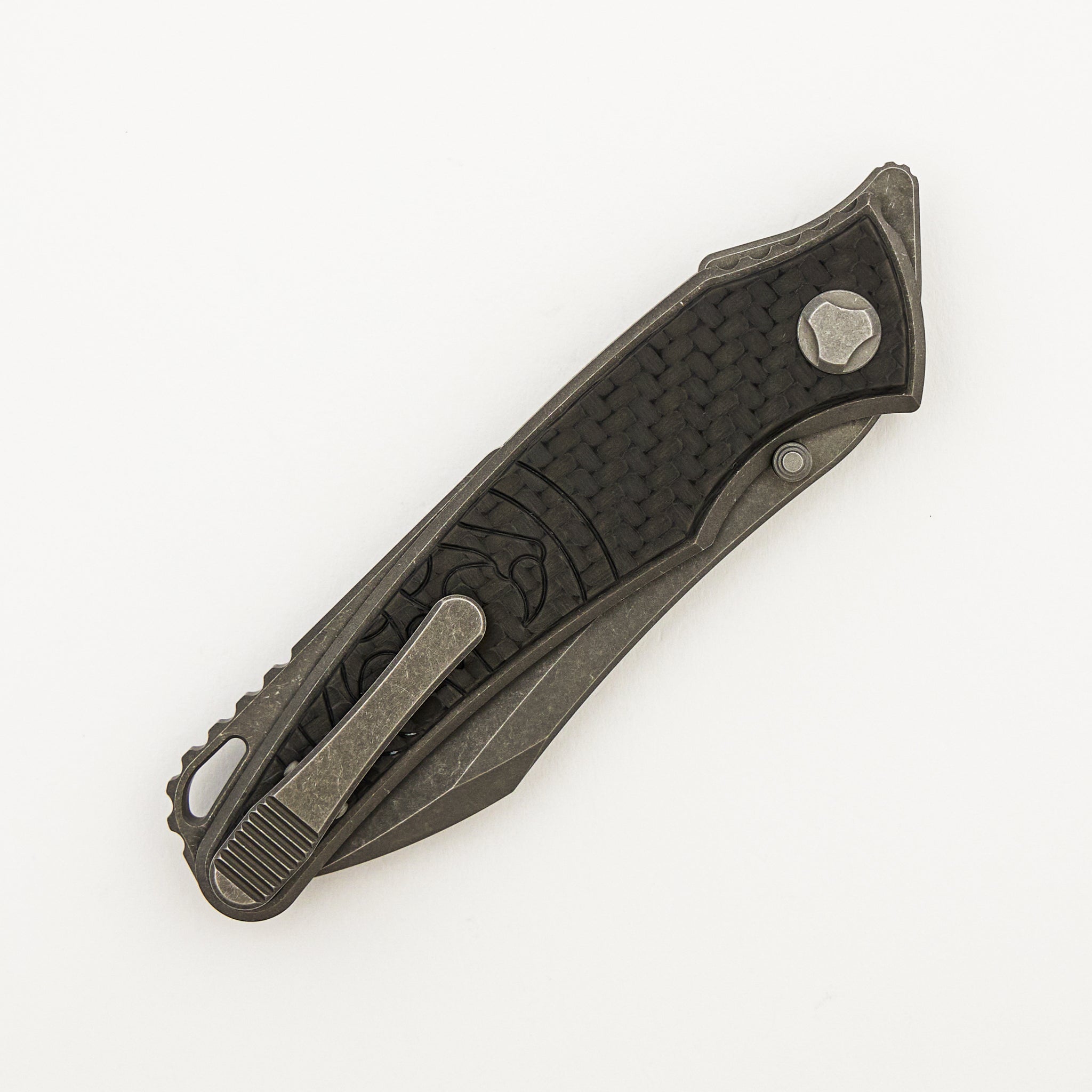 Talon - Stonewash Titanium/Carbon Fiber Handle - M390 Blade