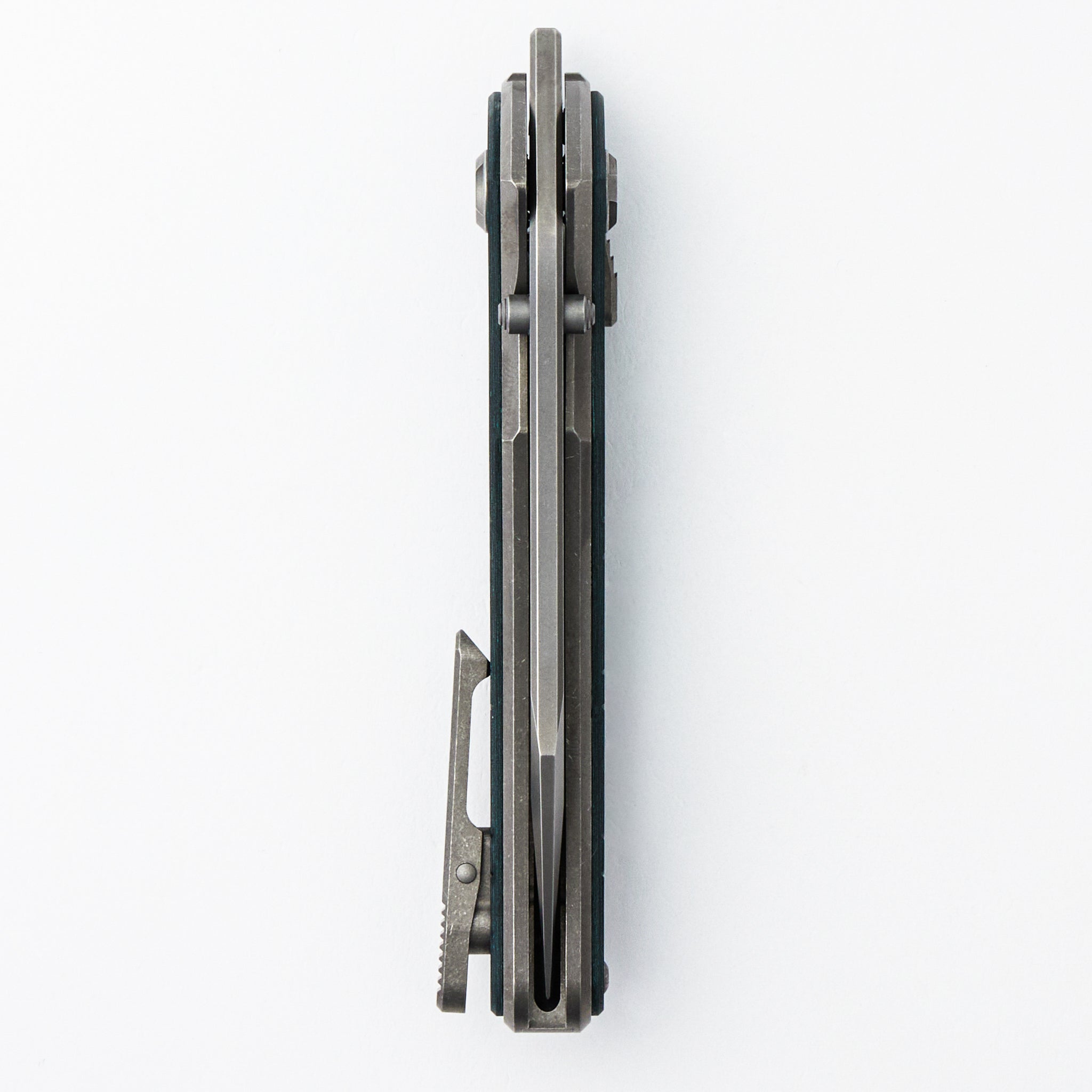 Talon - Brightwashed Titanium/Linear Teal CarboTi Handle - M390 Blade