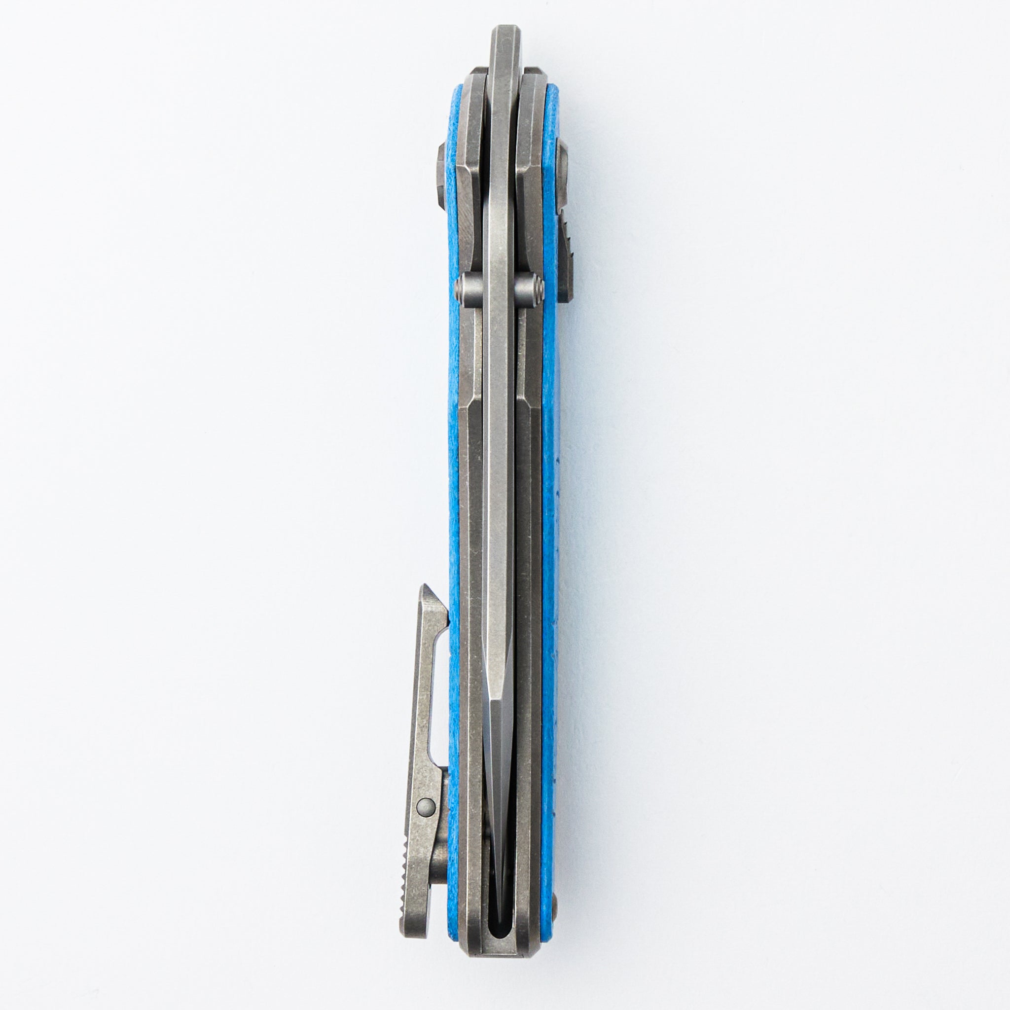 Talon - Brightwashed Titanium/Ocean Blue Glass Handle - M390 Blade