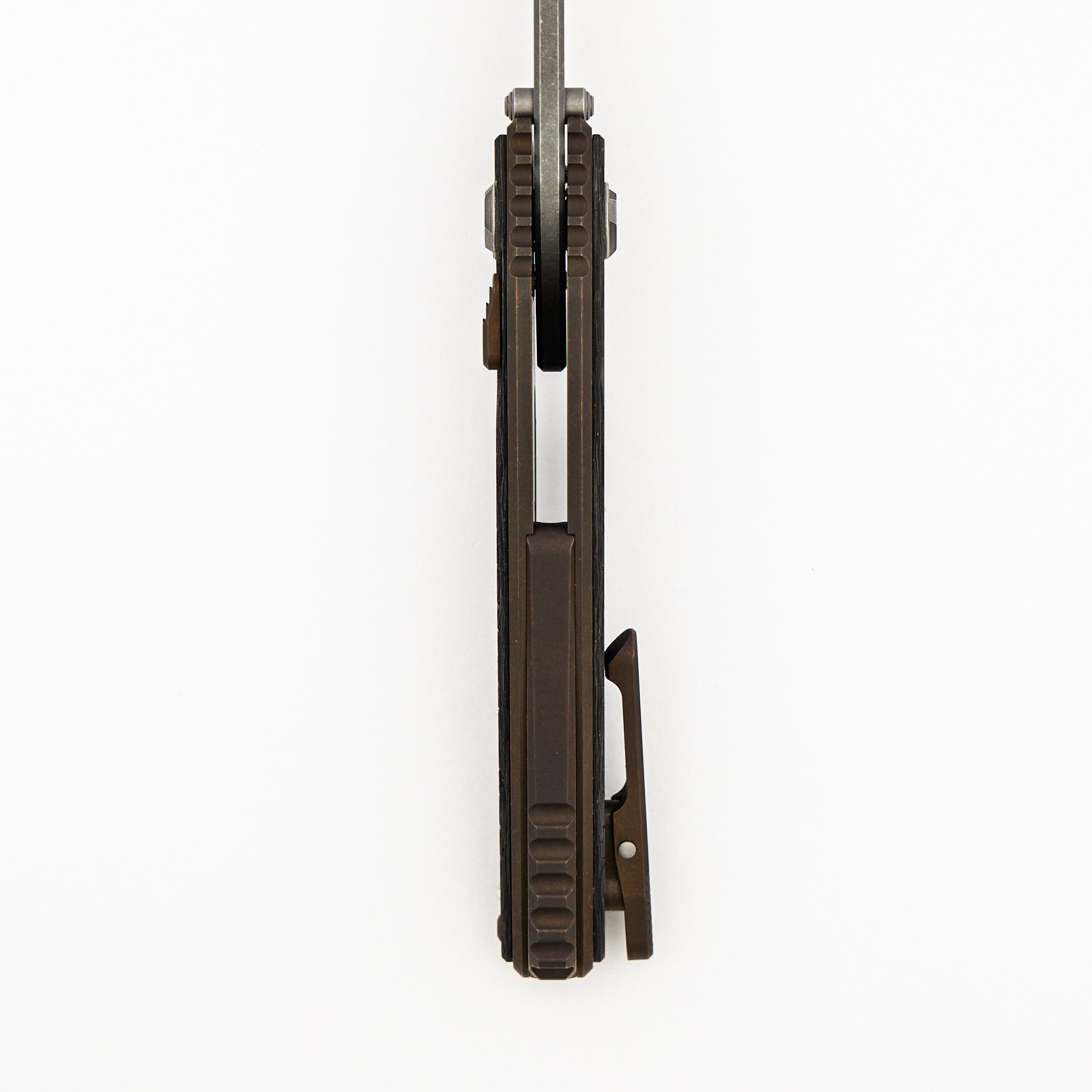 Talon - Tumbled Titanium/Bronze TechnoCarbo Handle - M390 Blade