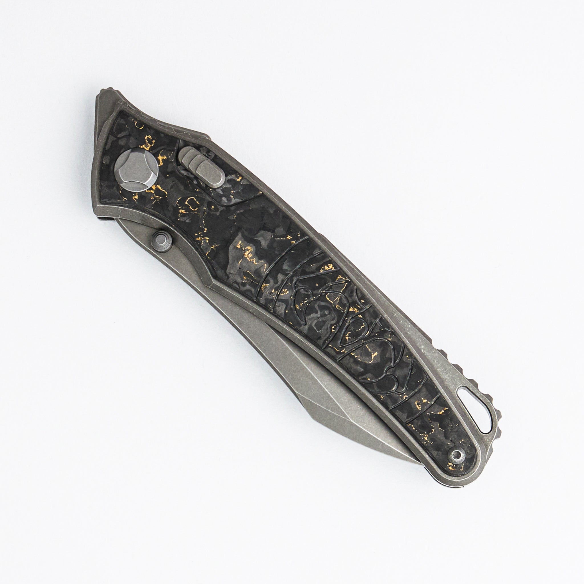 Talon - Brightwashed Titanium/Bronze TechnoCarbo Handle - M390 Blade