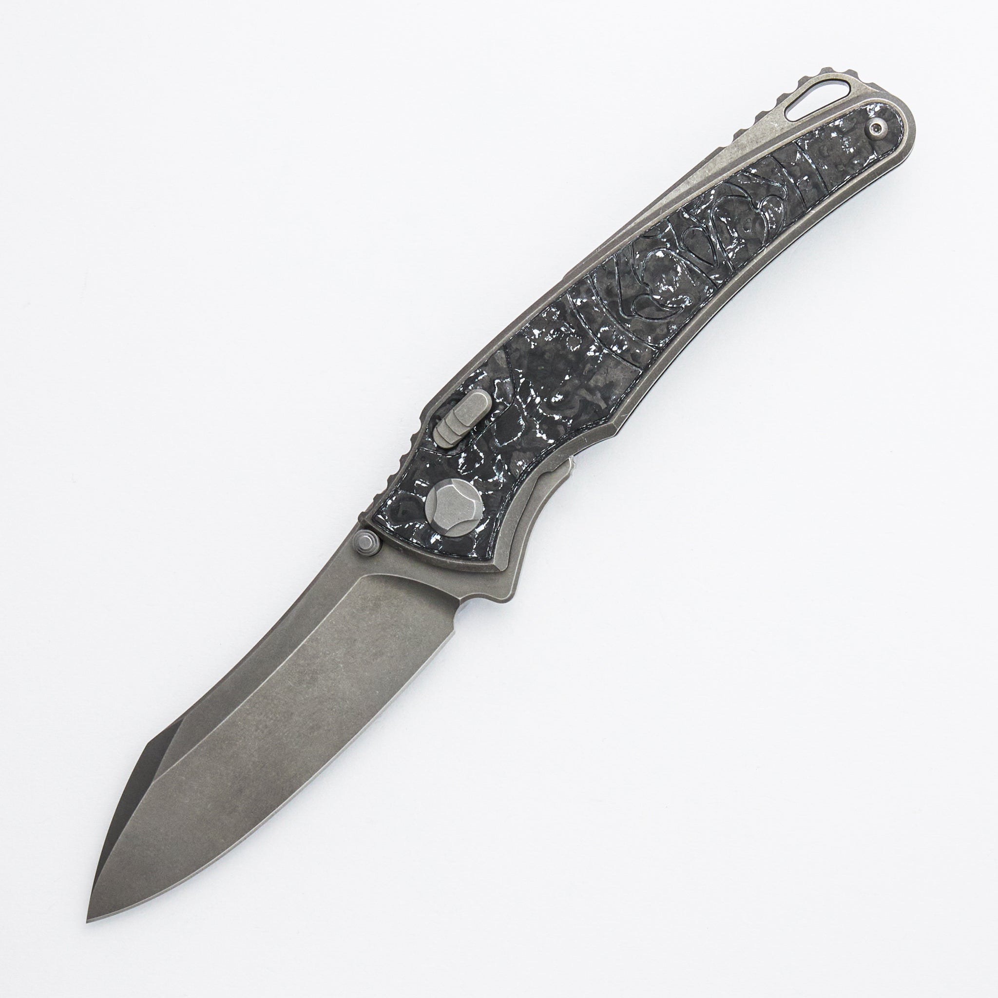 Talon - Brightwashed Titanium/White TechnoCarbo Handle - M390 Blade