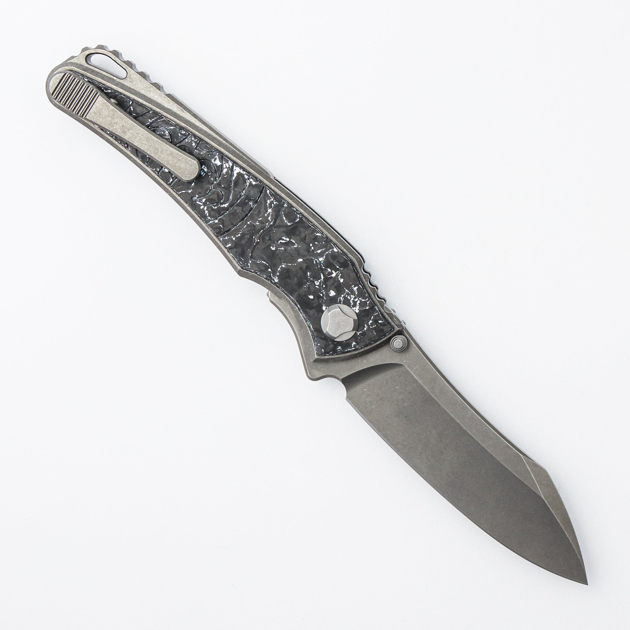 Talon - Brightwashed Titanium/White TechnoCarbo Handle - M390 Blade
