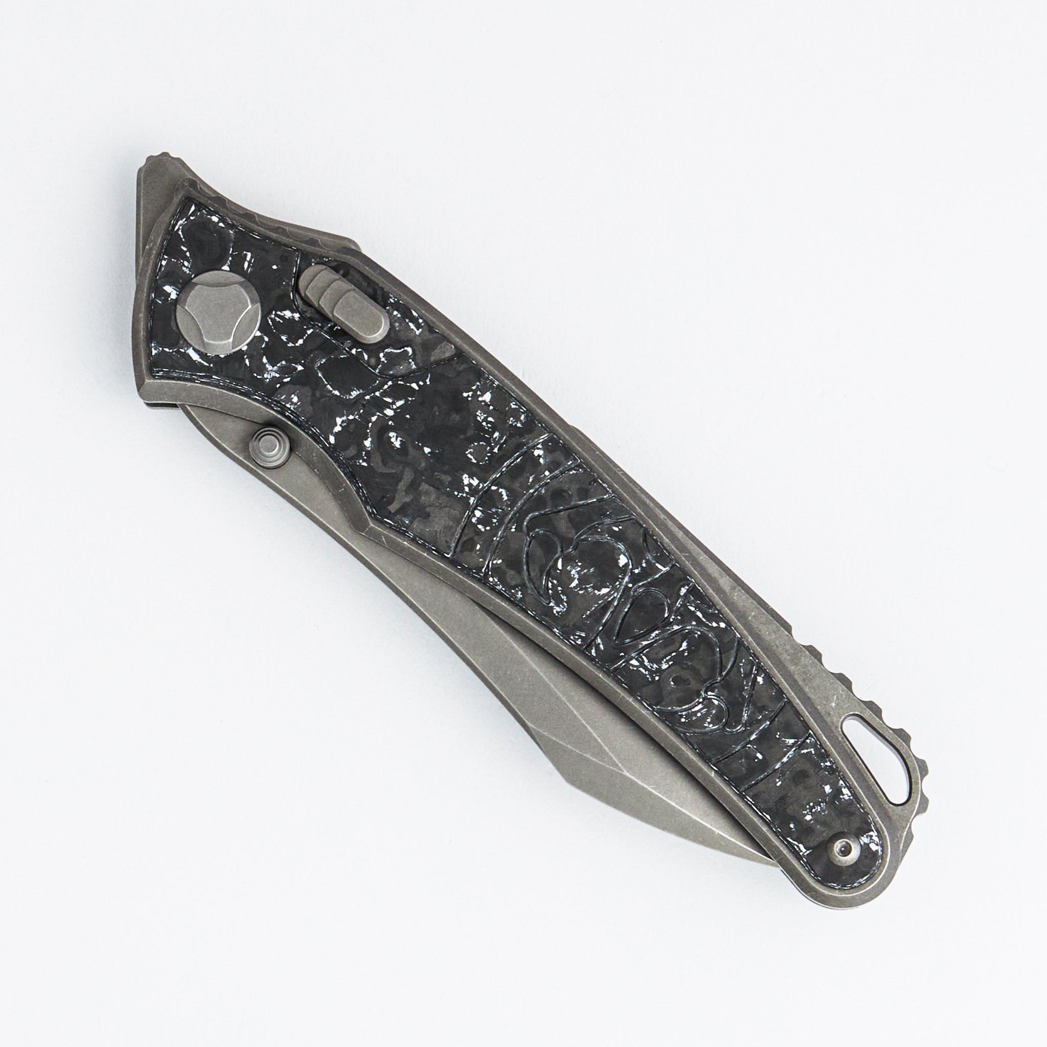 Talon - Brightwashed Titanium/White TechnoCarbo Handle - M390 Blade