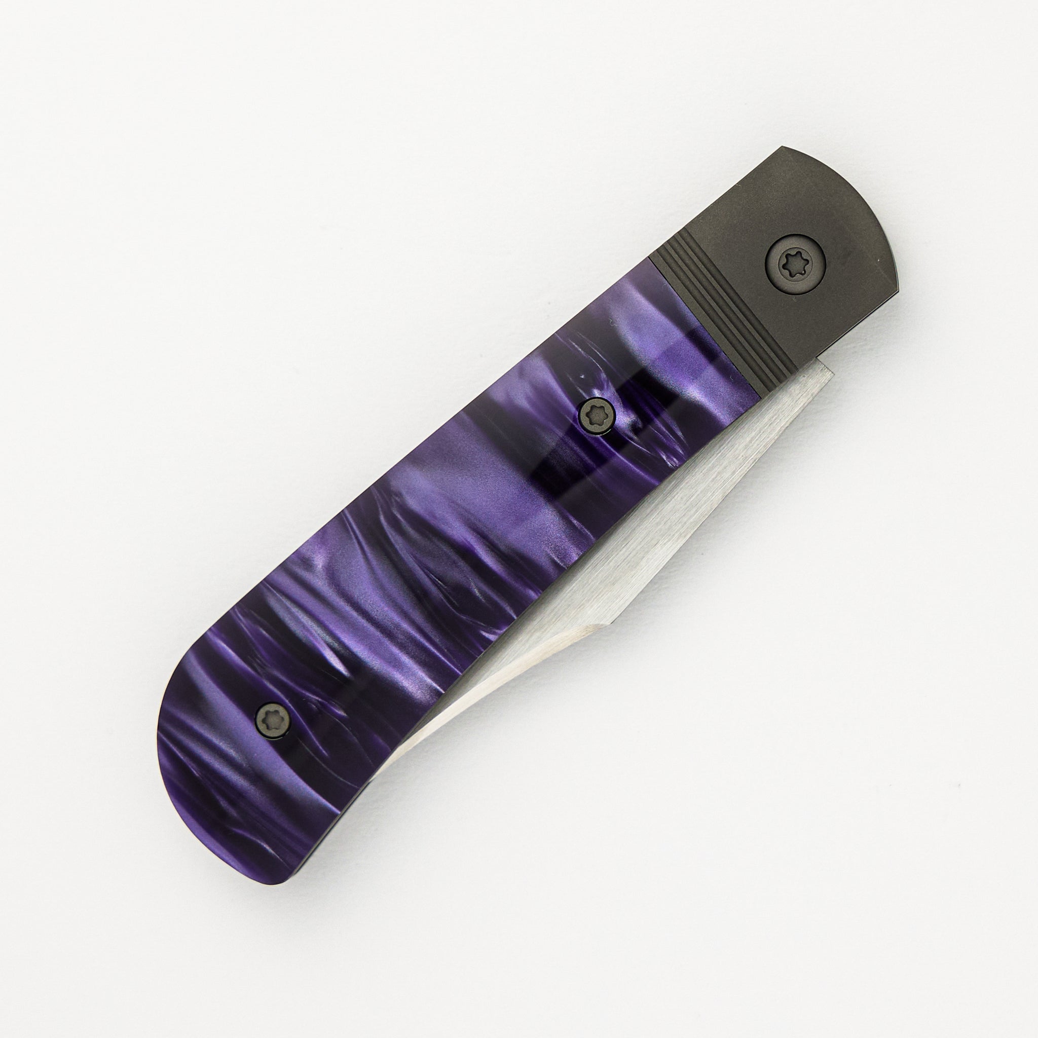 Jack Wolf Knives Benny's Clip - Kirinite Cosmic Purple Handle - S90V Blade