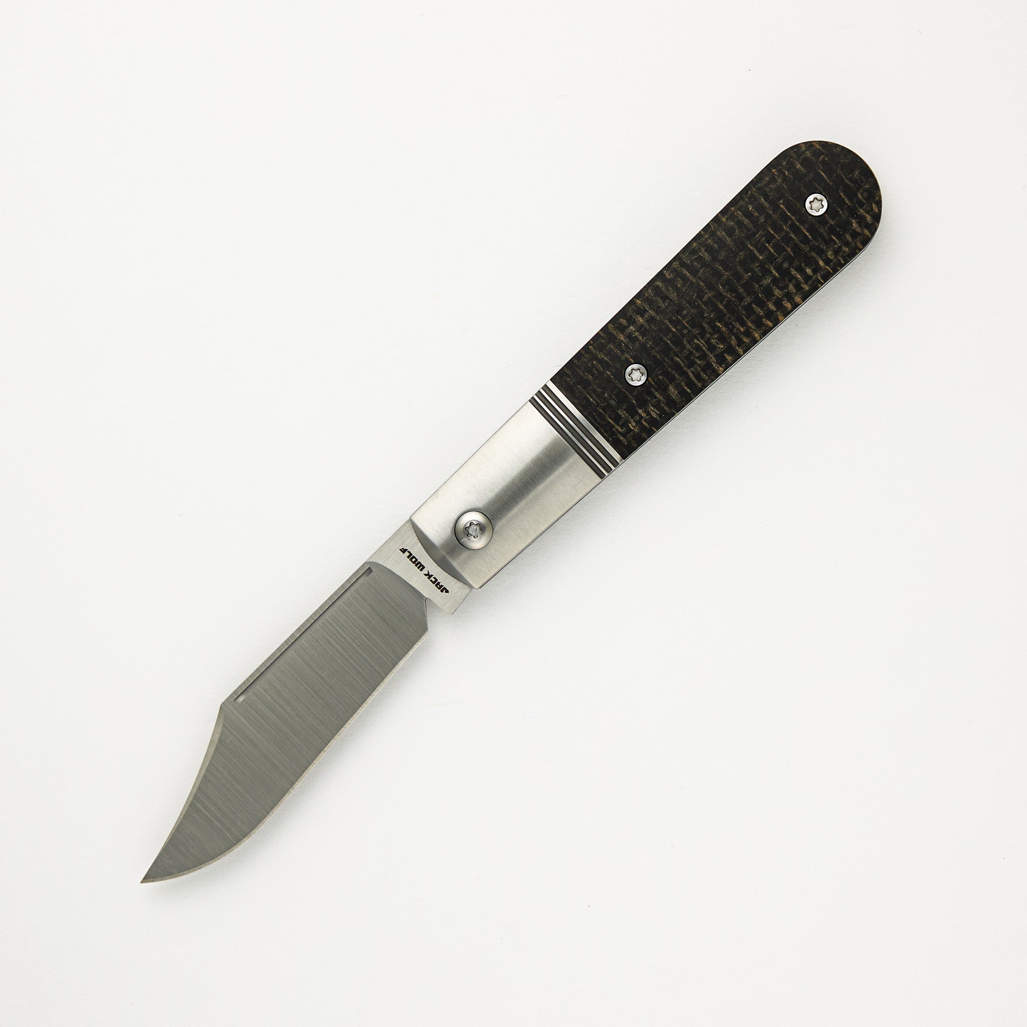 Jack Wolf Knives Big Bro Jack - Black Burlap Micarta