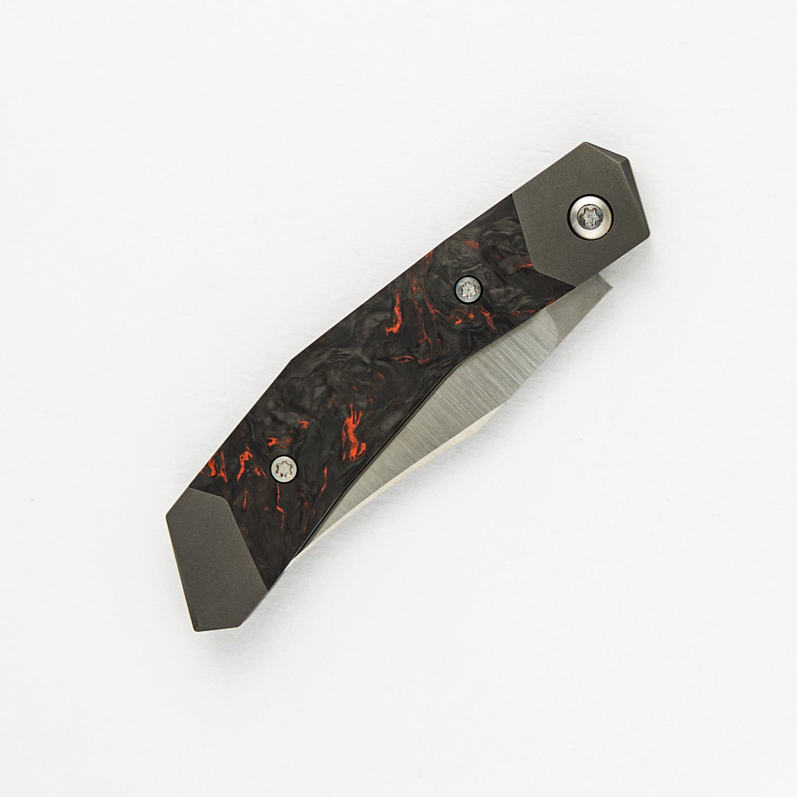 Jack Wolf Knives Mini Cyborg Jack - Orange Dark Matter Fat Carbon