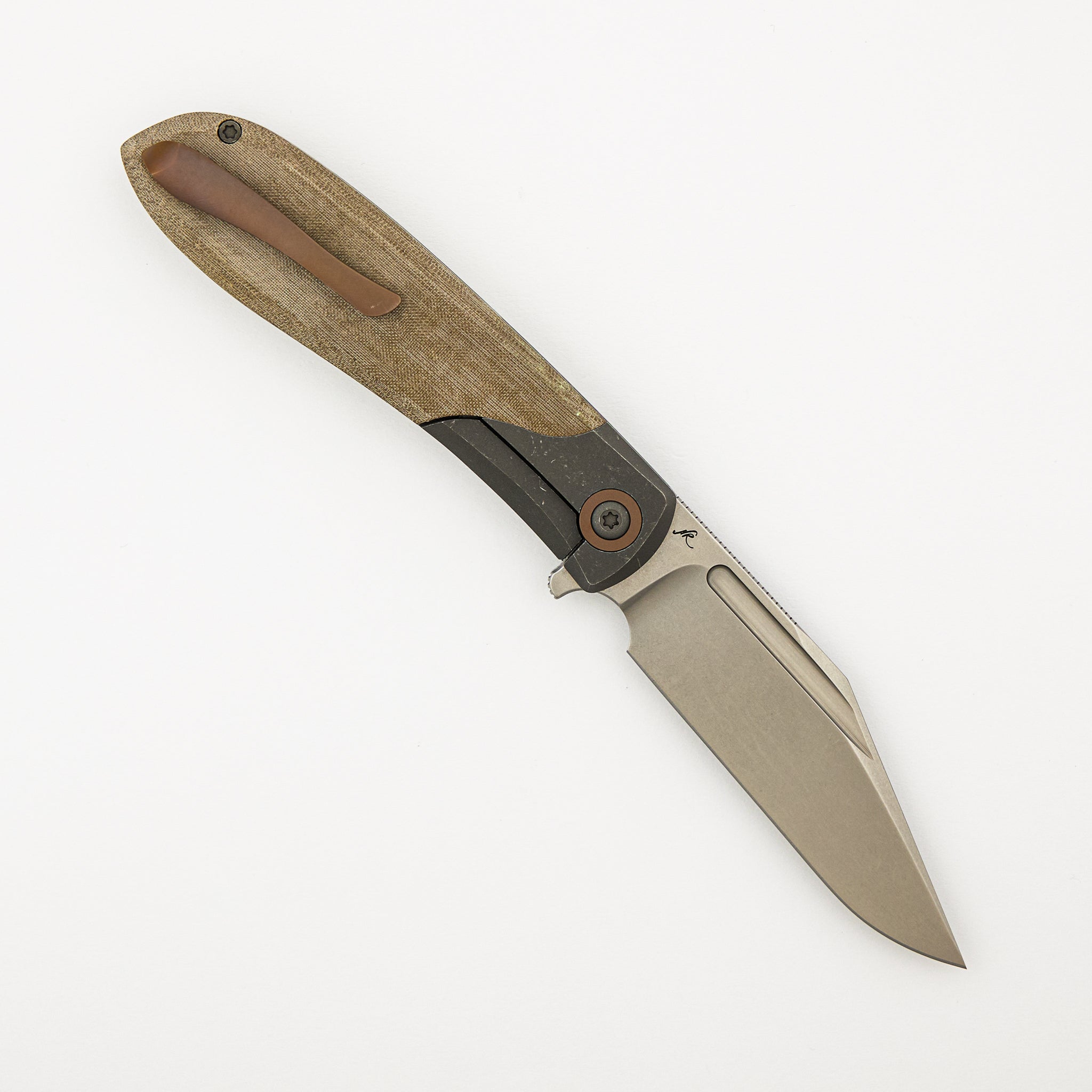 Scuffle - Green Linen Micarta - S90V Blade