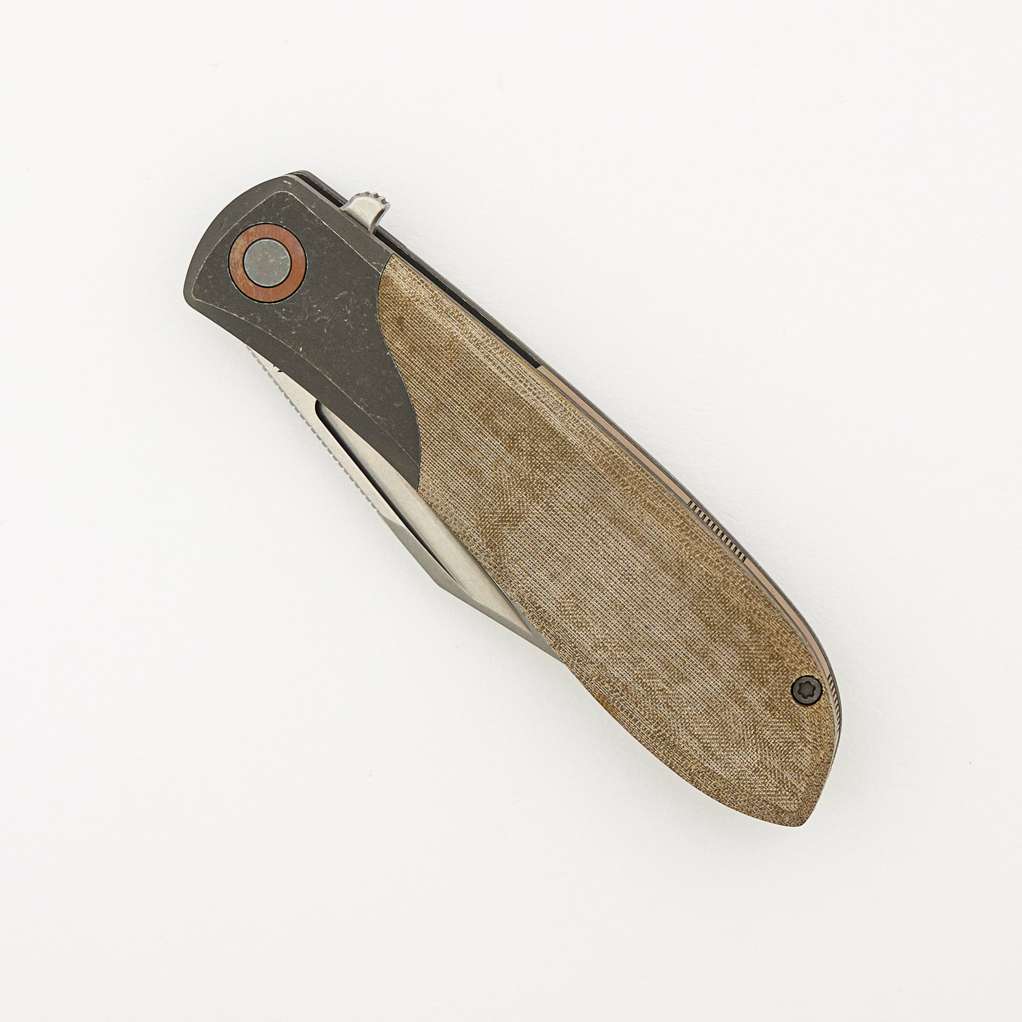 Scuffle - Green Linen Micarta - S90V Blade