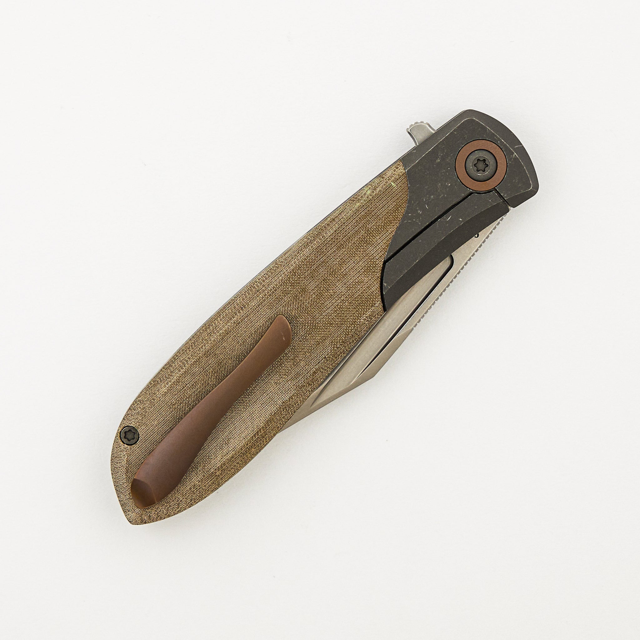 Scuffle - Green Linen Micarta - S90V Blade
