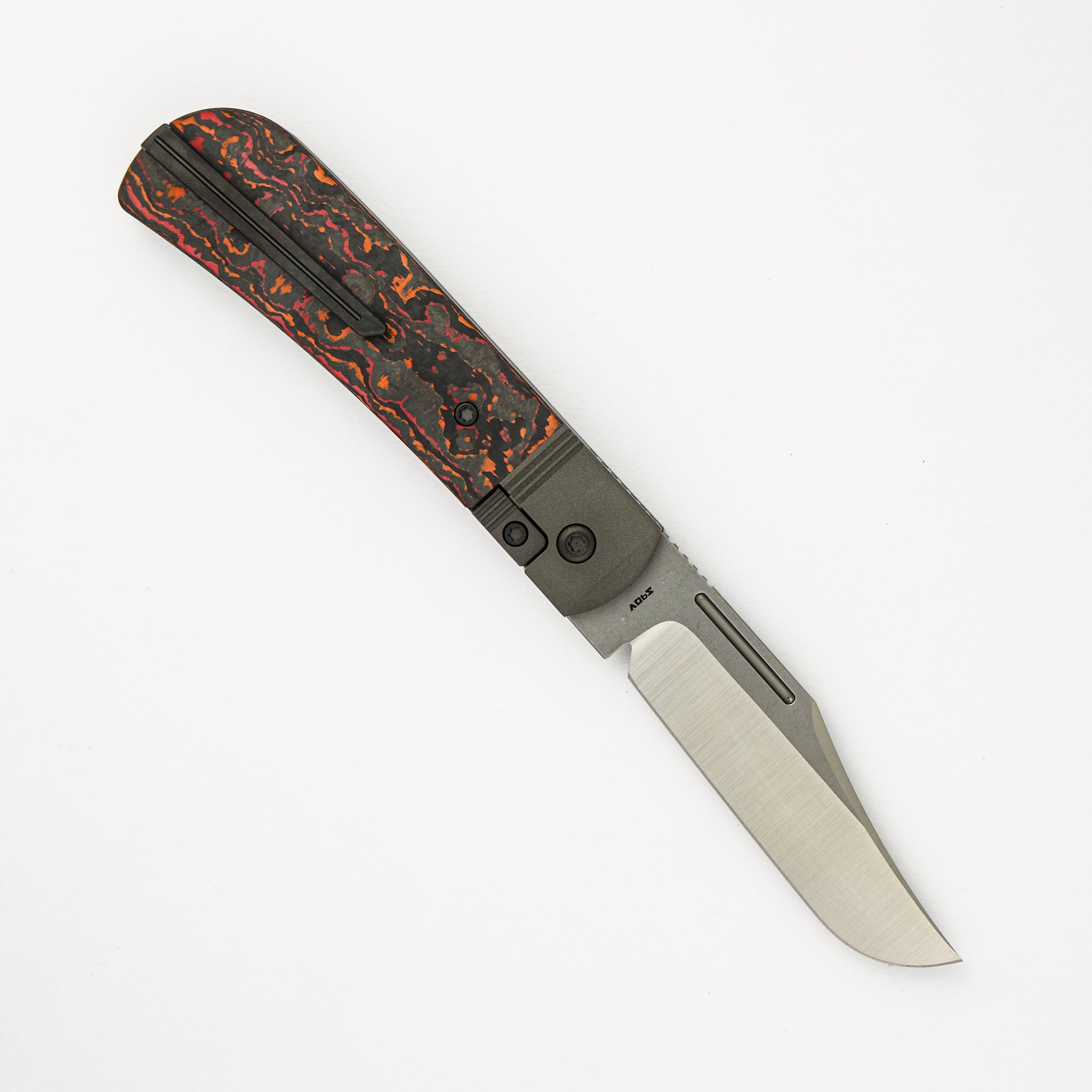 Jack Wolf Knives The Benny - Mars Valley Fat Carbon Handle - Belt Satin Lannys Clip Blade