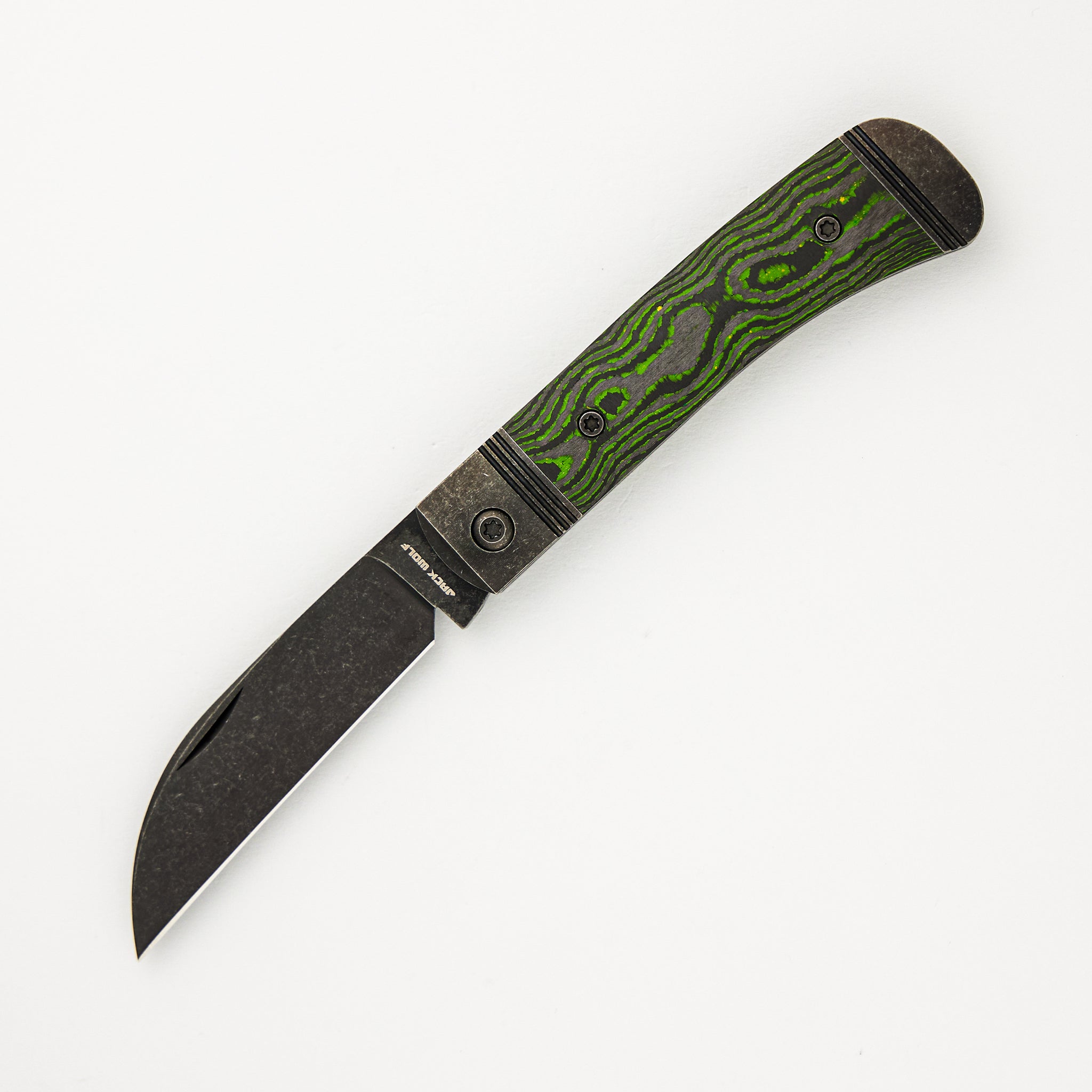 Venom Jack - CamoCarbon Toxic Green Handle - S90V Blade