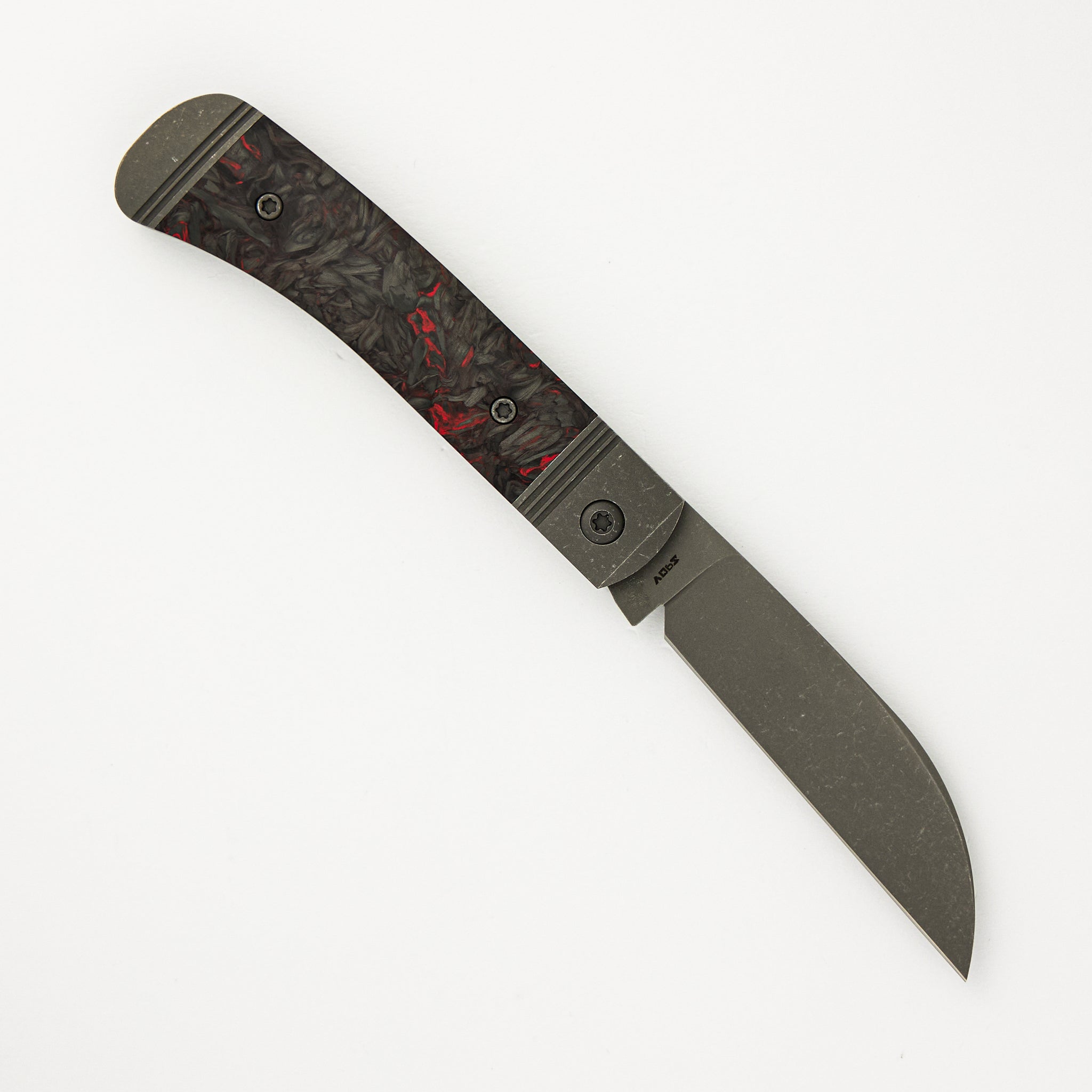 Jack Wolf Knives Venom Jack - Fat Carbon Dark Matter Red Handle - S90V Blade