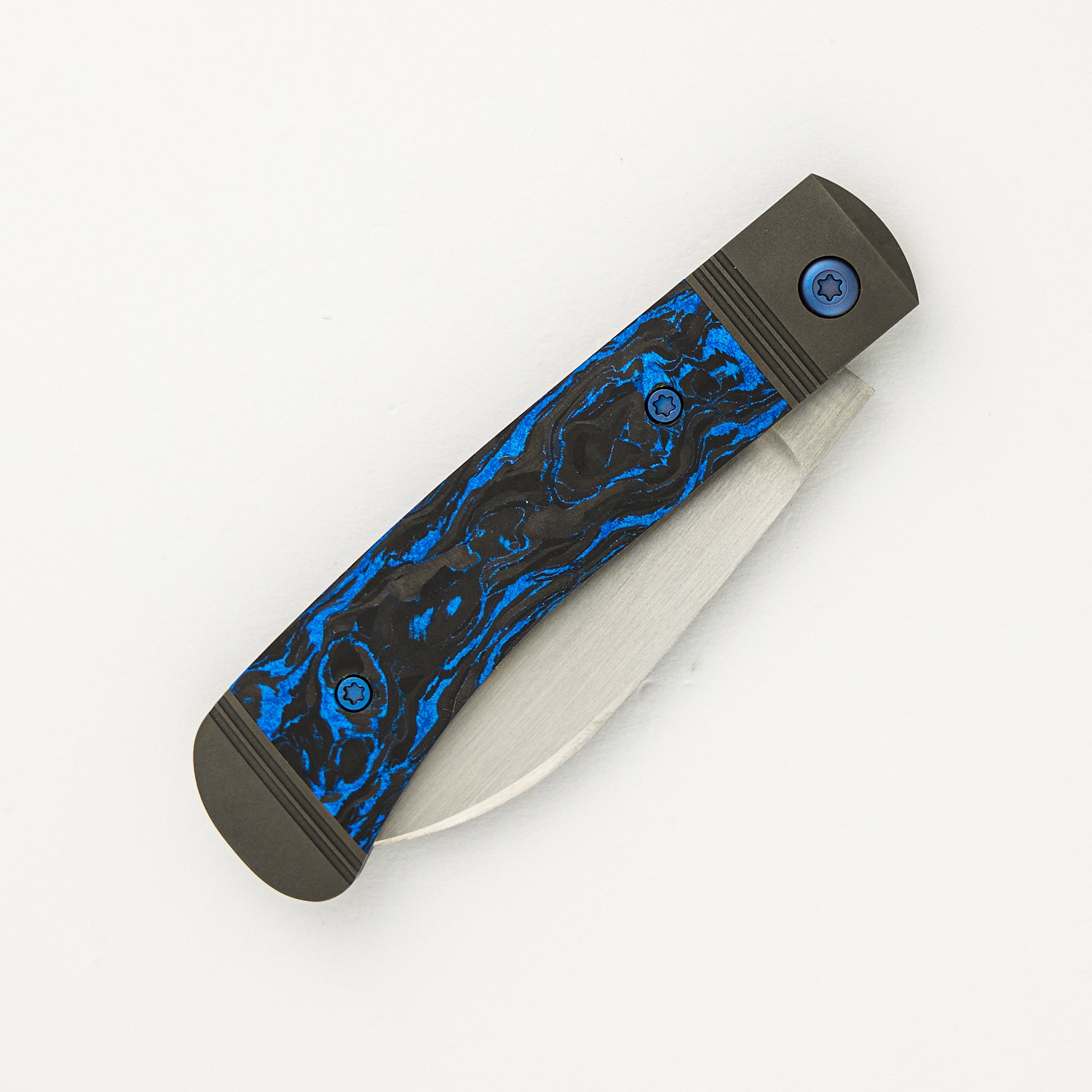 Jack Wolf Knives Venom Jack - Blue Marble Carbon Fiber Handle - S90V Blade