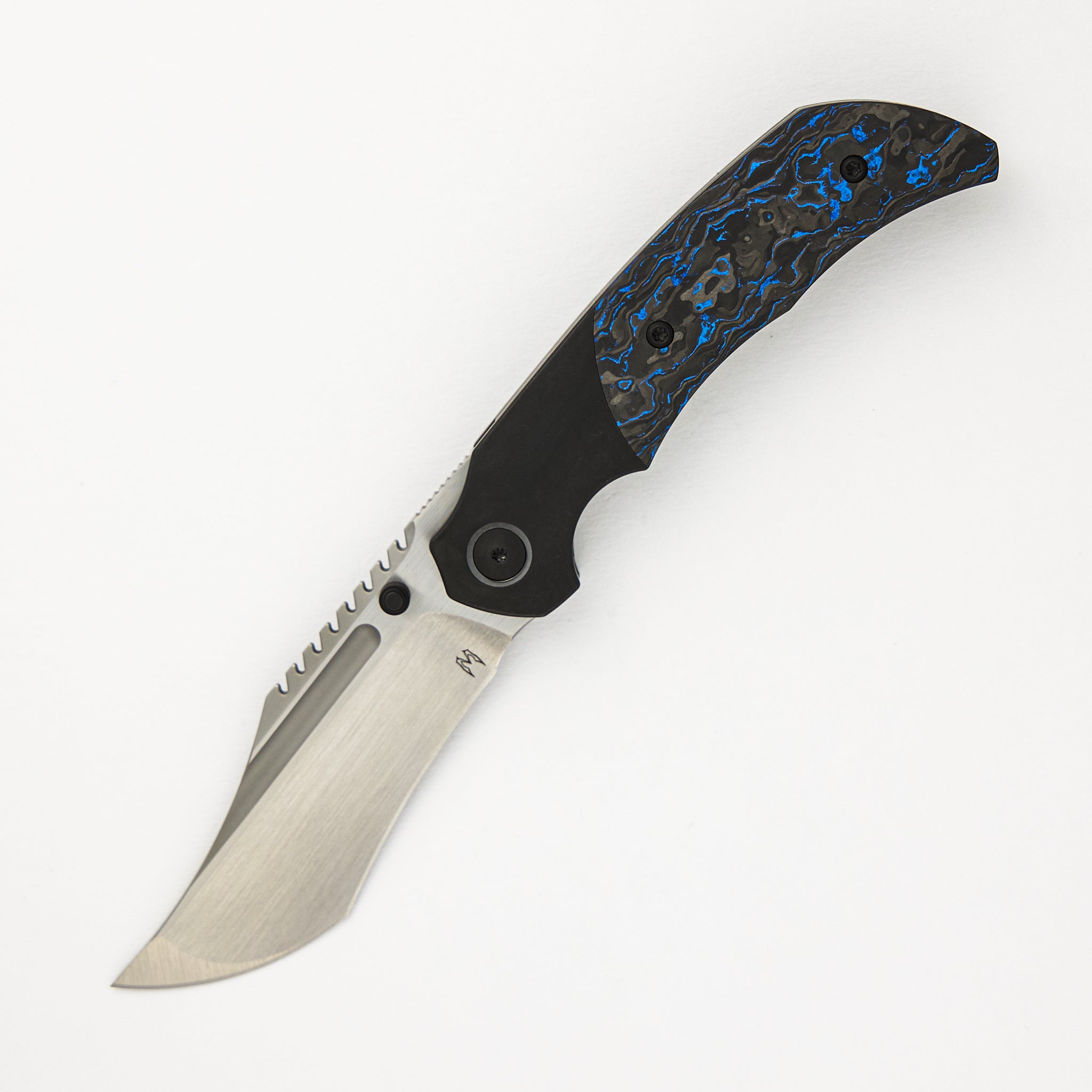 Mini Ultimatum - Hand Rub MagnaCut Blade Grind No. 2 - Blue TechnoCarbo/Black PVD Titanium