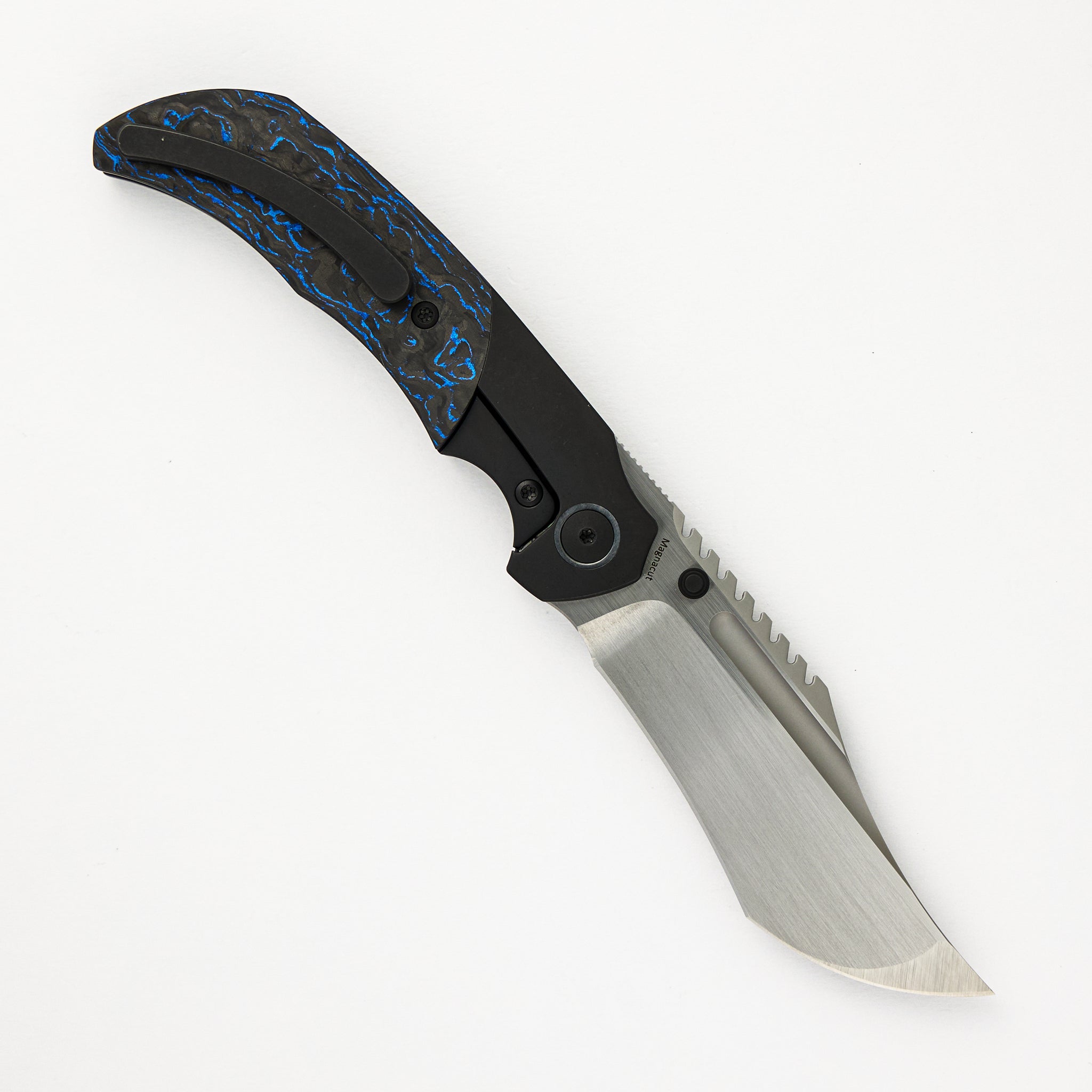 Mini Ultimatum - Hand Rub MagnaCut Blade Grind No. 2 - Blue TechnoCarbo/Black PVD Titanium