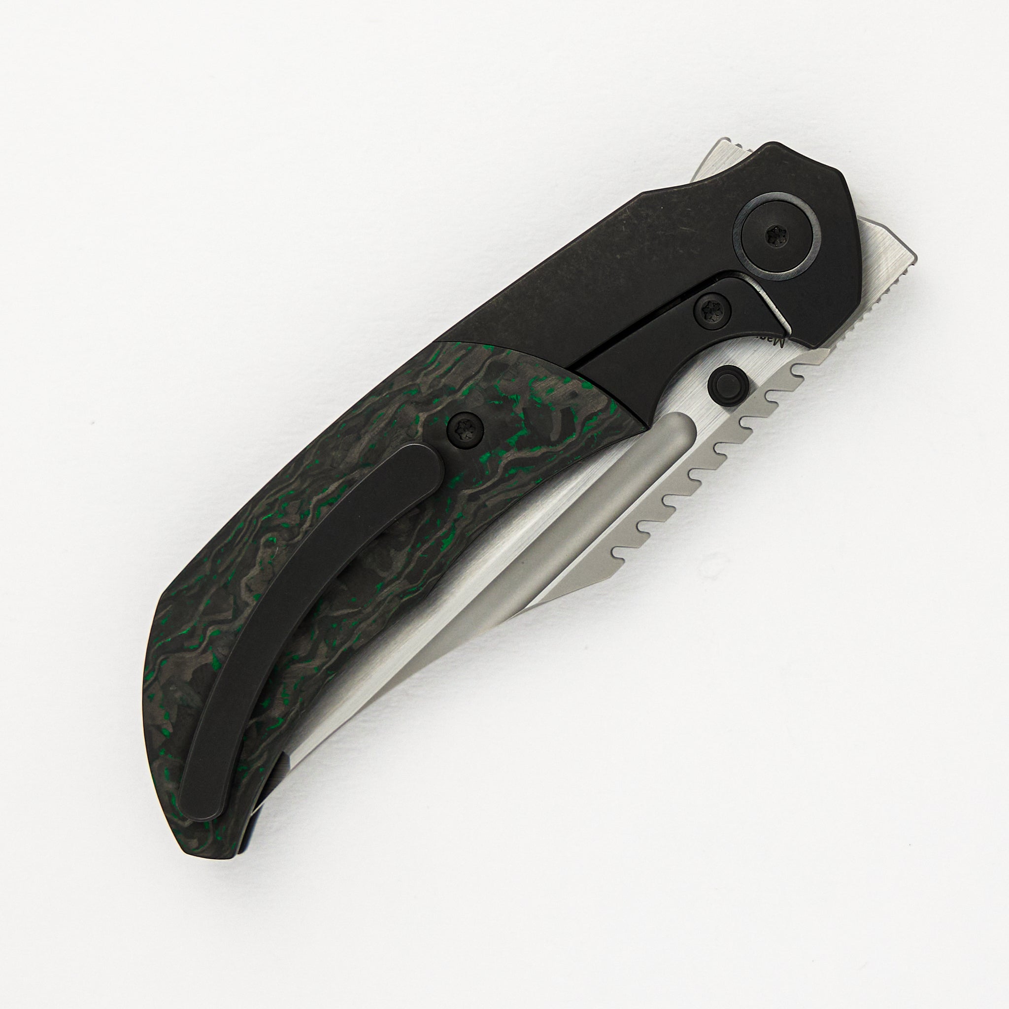 Mini Ultimatum - Hand Rub MagnaCut Blade Grind No. 2 - Green TechnoCarbo/Black PVD Titanium