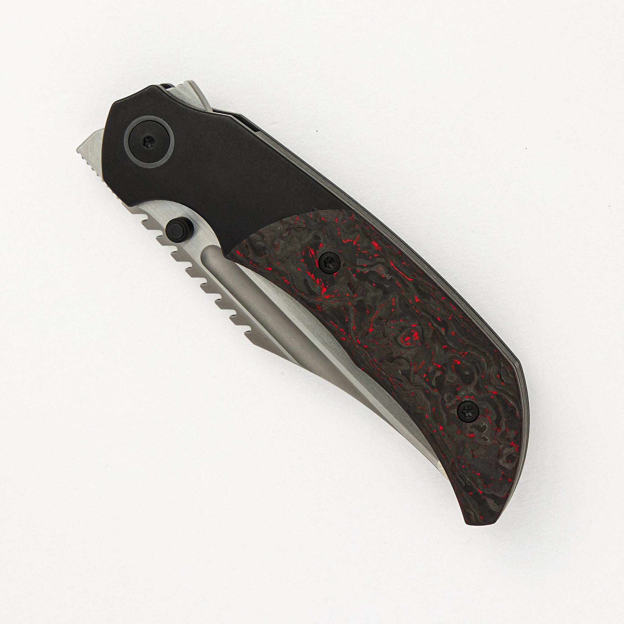 Mini Ultimatum - Hand Rub MagnaCut Blade Grind No. 2 - Red TechnoCarbo/Black PVD Titanium