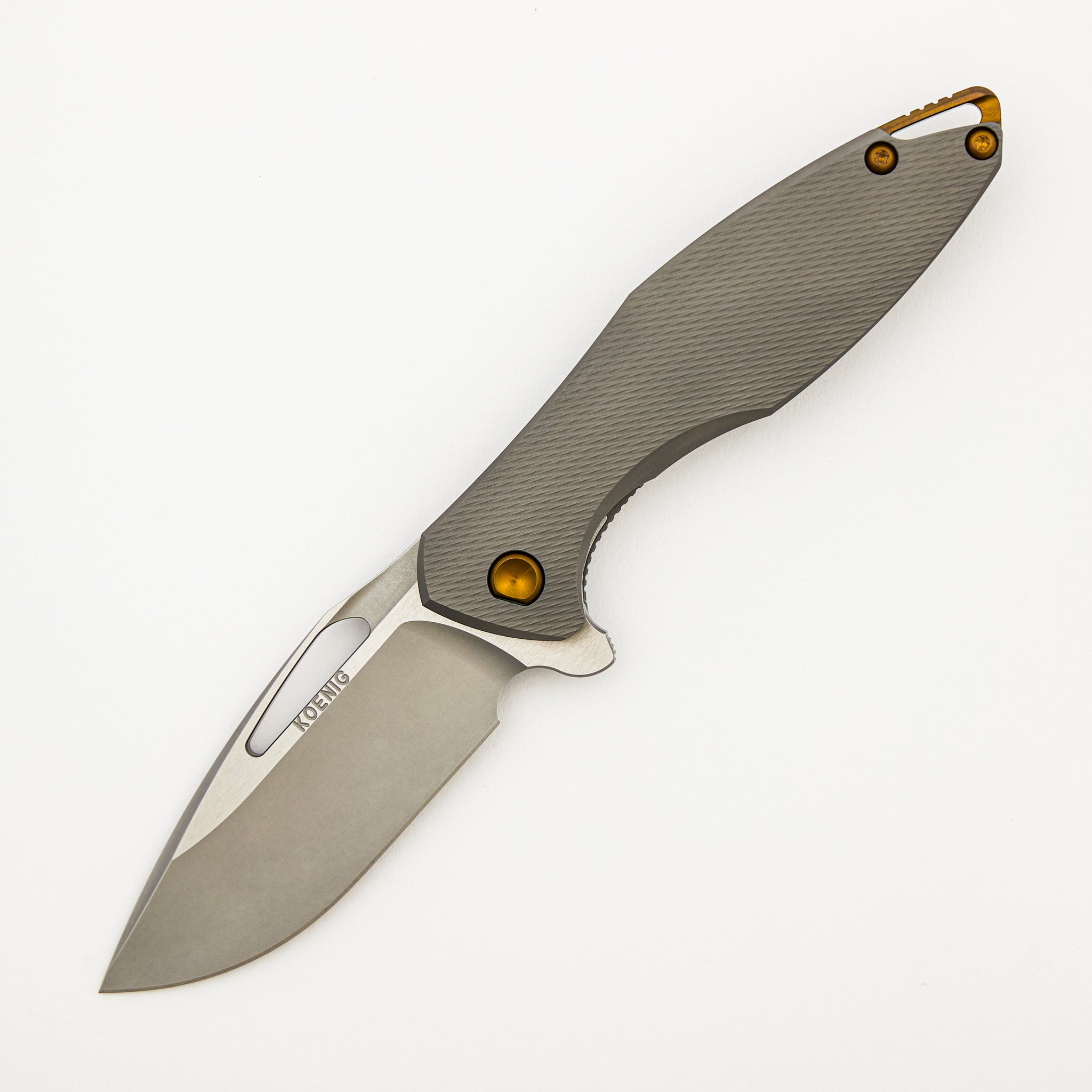 Arius - Corda Titanium Handle - Bronze Hardware - Burnished W/ Polished Flats M390 Blade