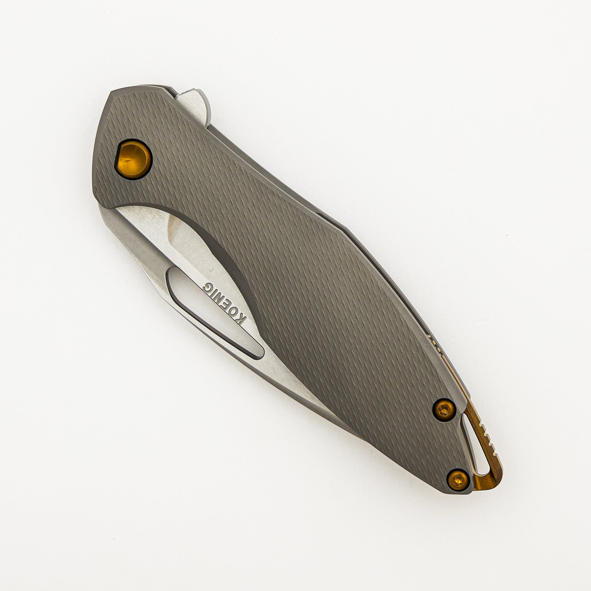 Arius - Corda Titanium Handle - Bronze Hardware - Burnished W/ Polished Flats M390 Blade