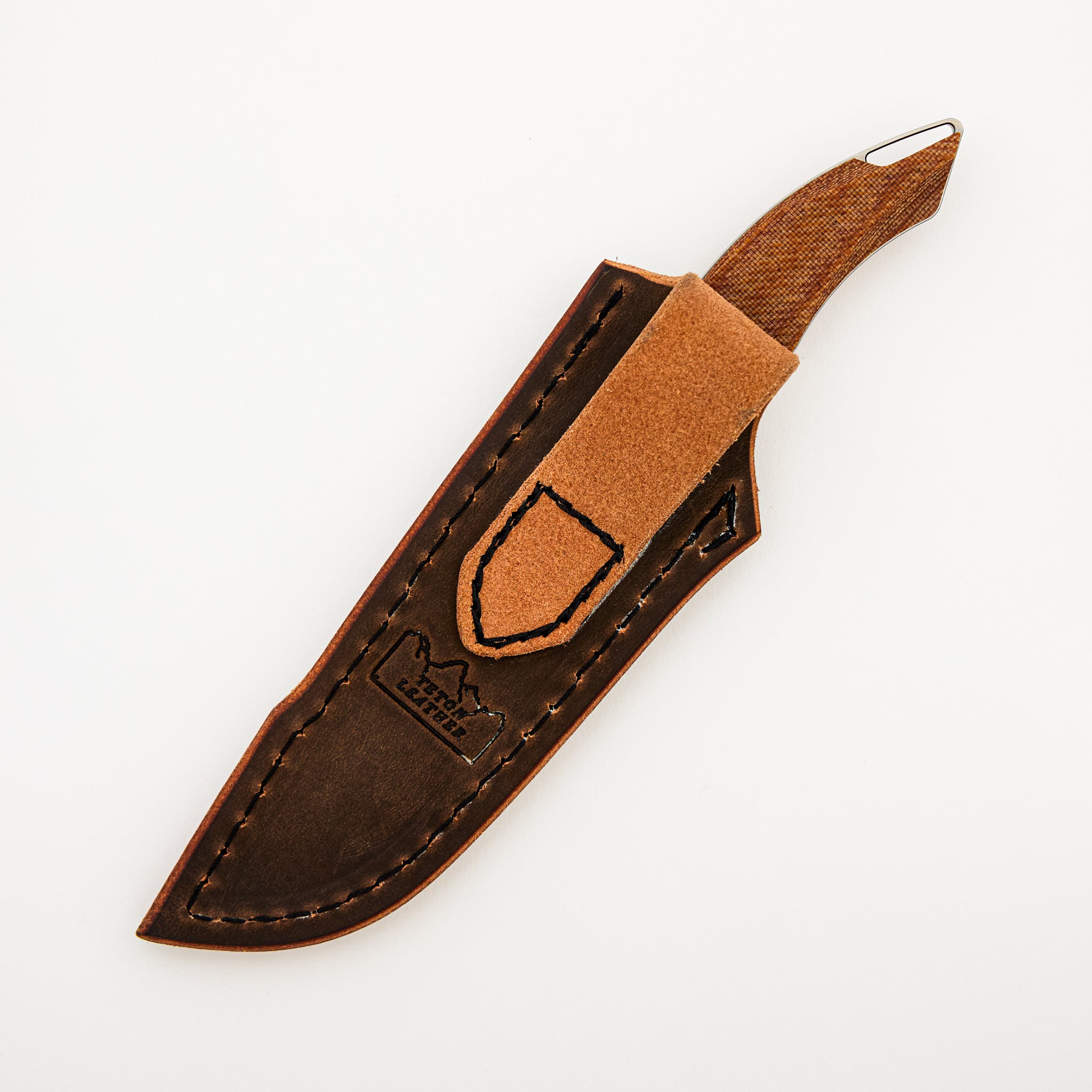 Helo - Tan Canvas Patterned Micarta Handle - Brightwashed MagnaCut Blade