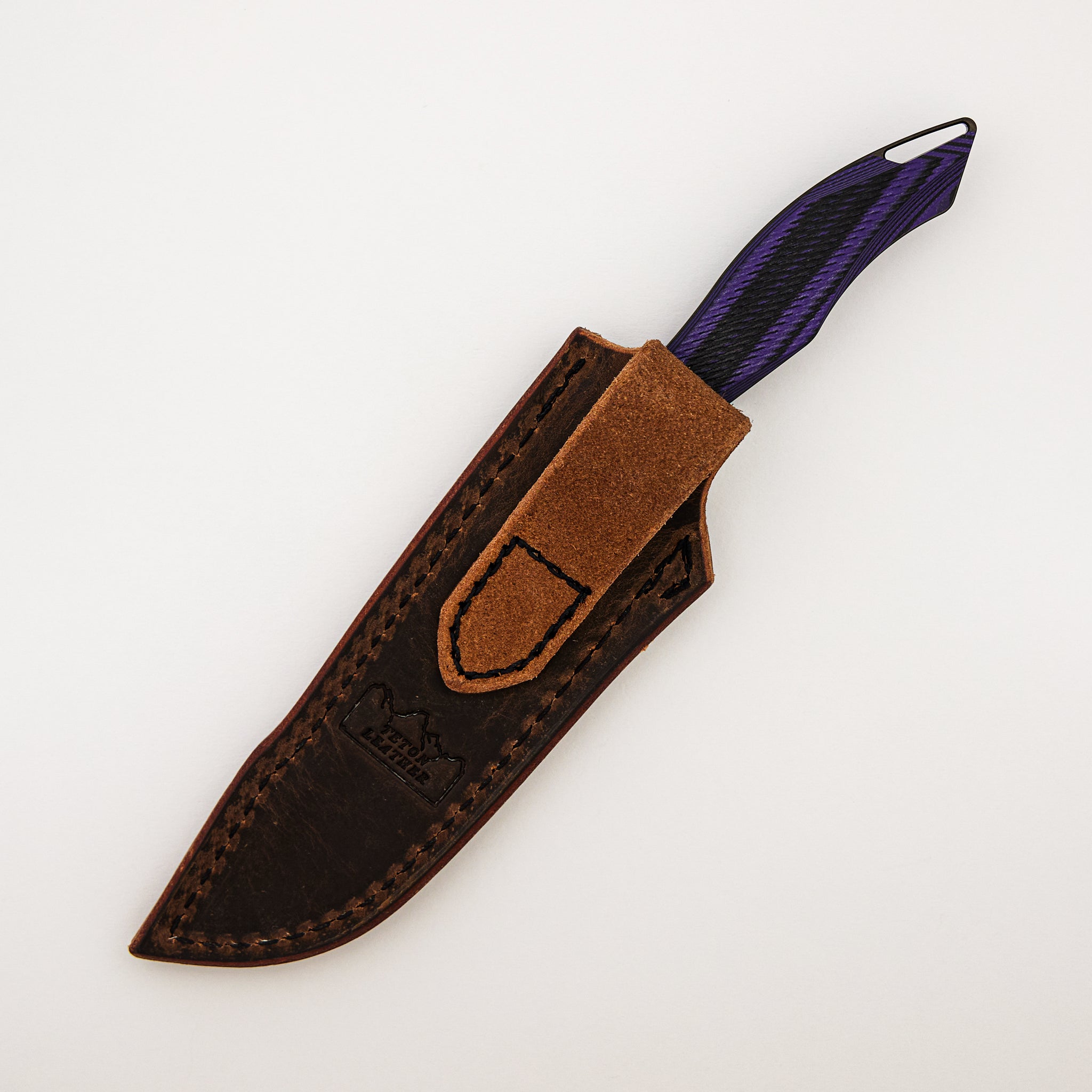 Helo - Black and Purple G10 Handle - Raw DLC MagnaCut Blade