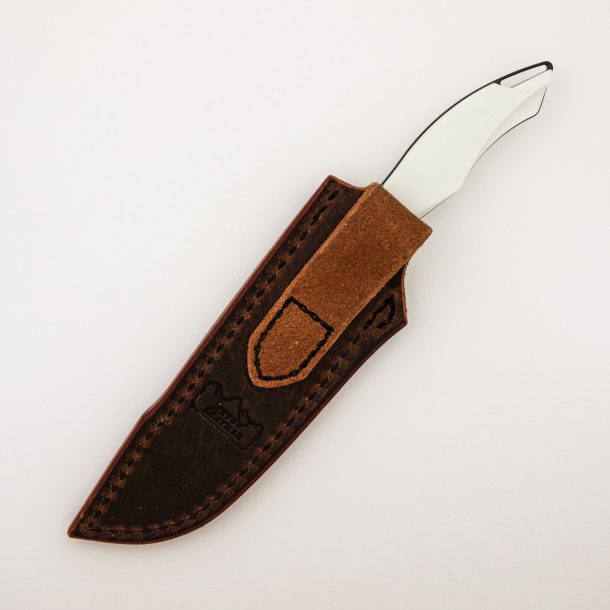 Helo - White G10 Handle - Raw DLC MagnaCut Blade