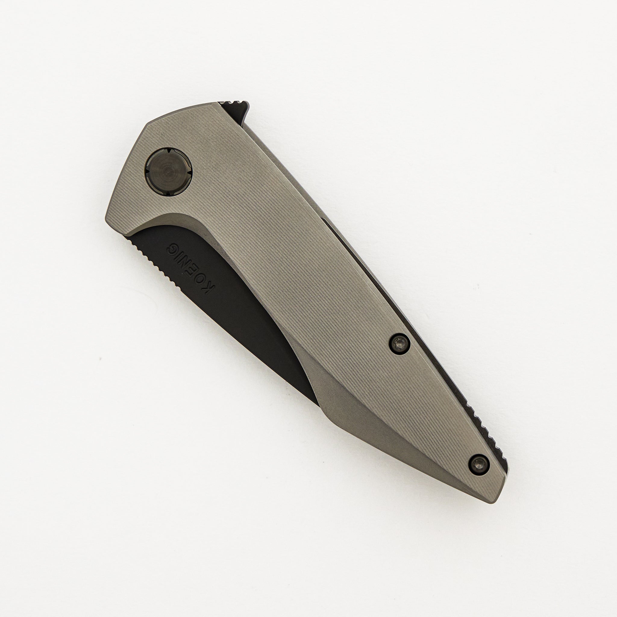 Mini Goblin - Smooth Titanium Handle - DLC Hardware - Matte DLC M390 Blade