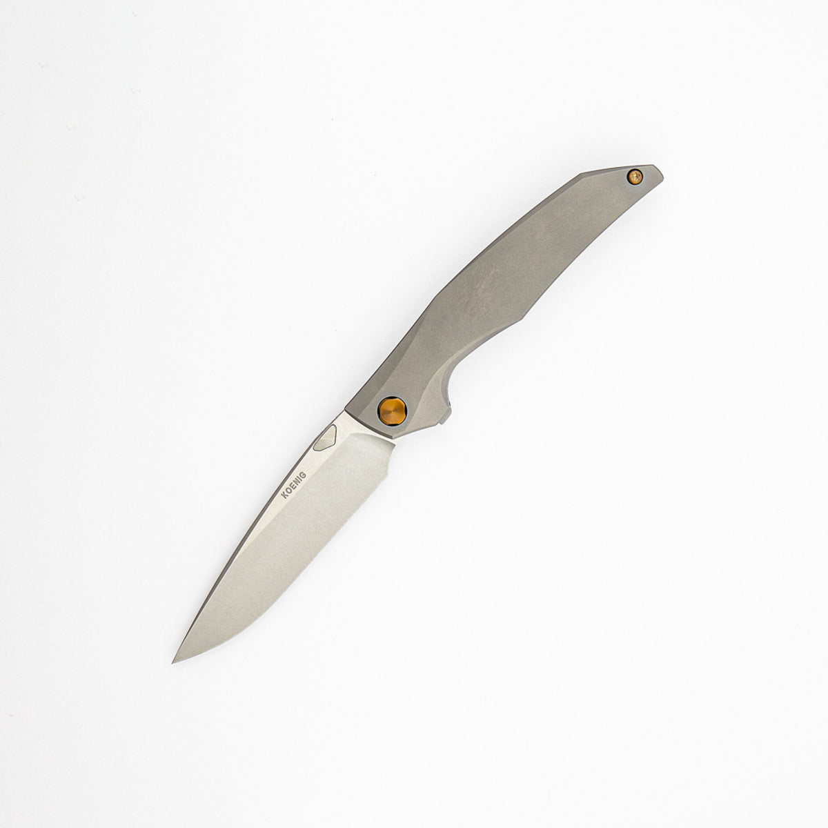 Xenon - Smooth Titanium Handle - Bronze Hardware - Burnished W/ Polished Flats M390 Blade
