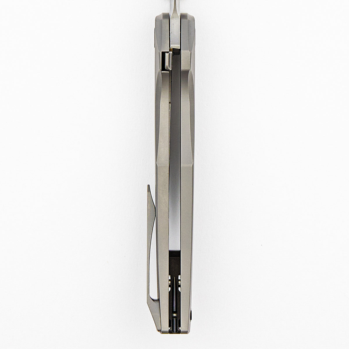 Xenon - Smooth Titanium Handle - DLC Hardware - Burnished W/ Polished Flats M390 Blade