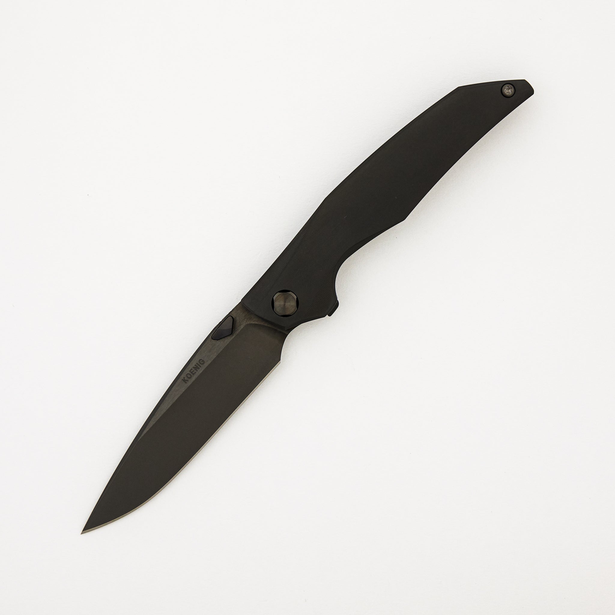 Xenon - Smooth Matte DLC Titanium Handle - DLC Burnished W/ Polished Flats M390 Blade