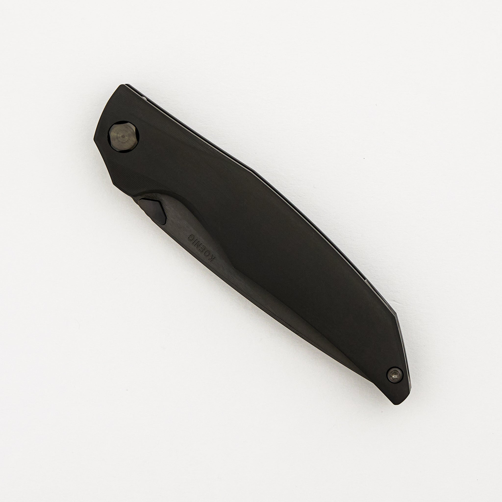 Xenon - Smooth Matte DLC Titanium Handle - DLC Burnished W/ Polished Flats M390 Blade