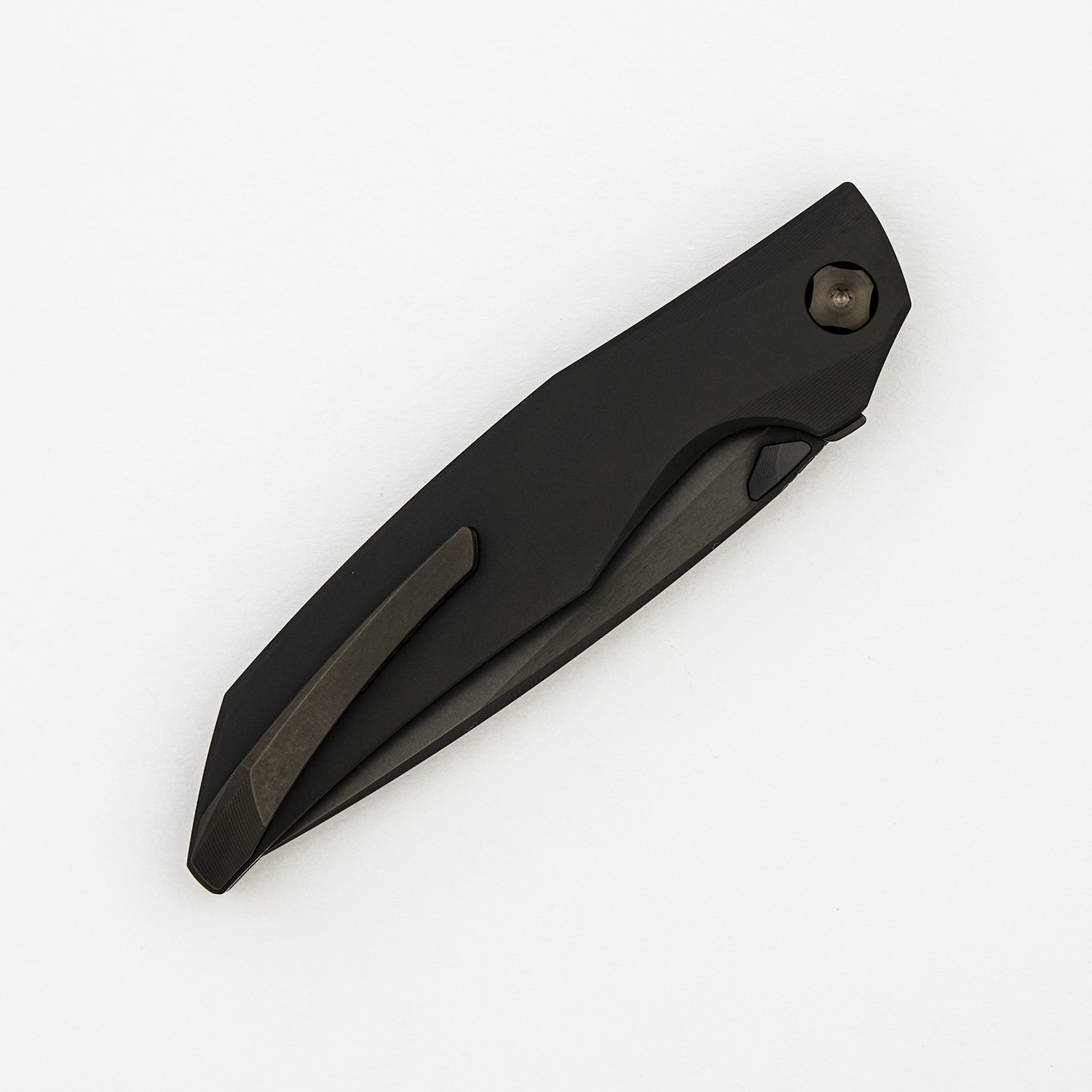 Xenon - Smooth Matte DLC Titanium Handle - DLC Burnished W/ Polished Flats M390 Blade