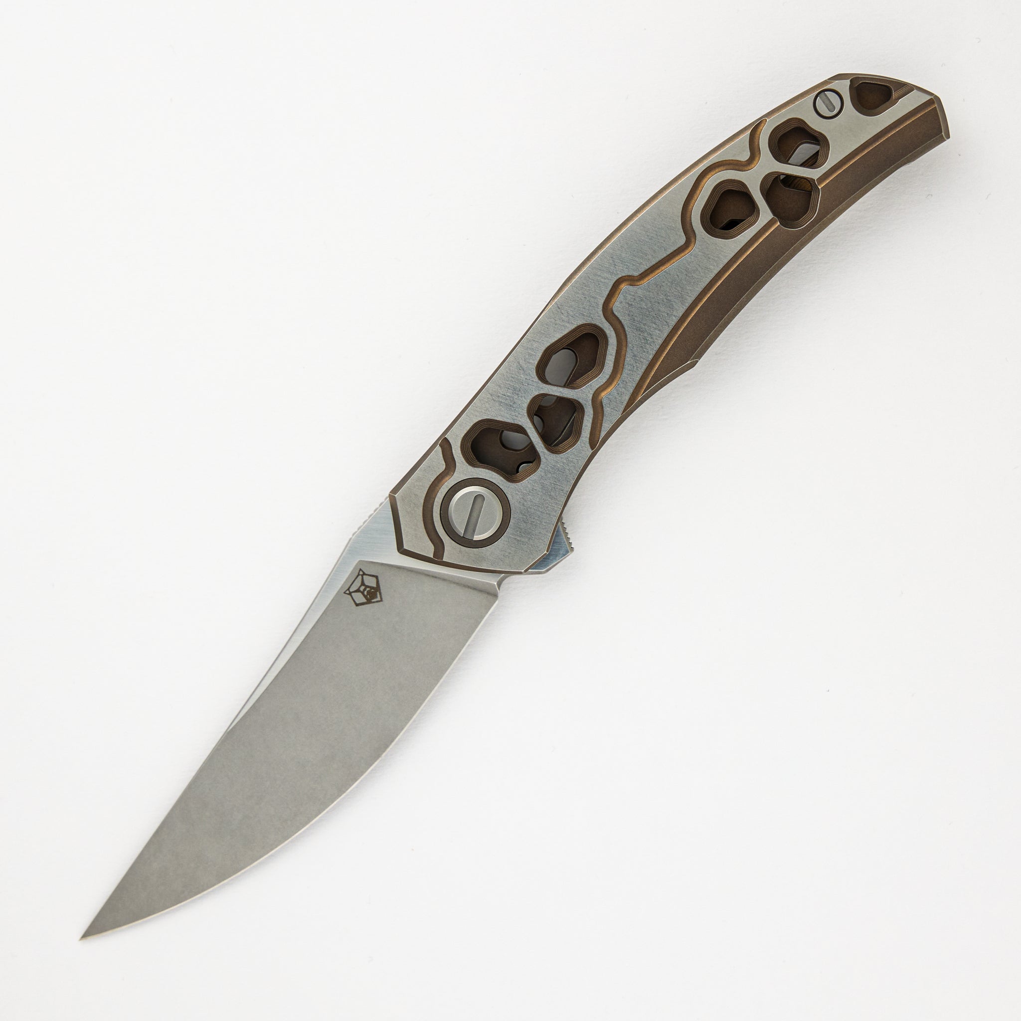 Shirogorov Knives / Alexey Konygin Quantum “Cybonic Plague” – Cromax PM Blade - Satin/Bronze – MRBS - Completed