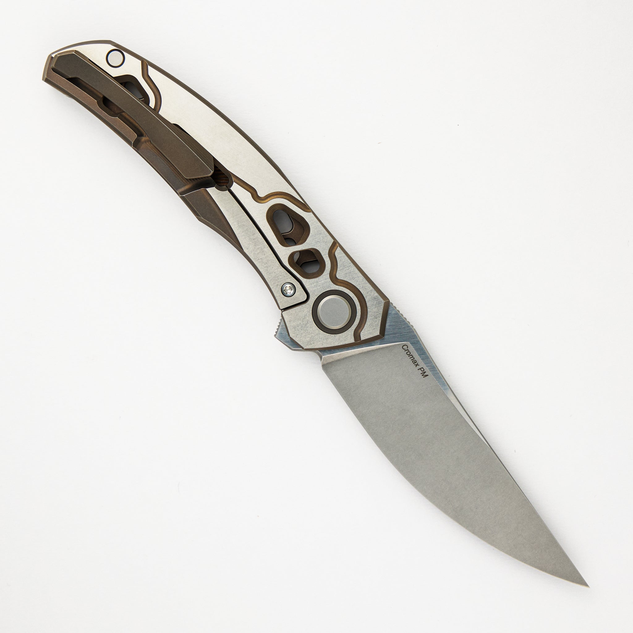 Shirogorov Knives / Alexey Konygin Quantum “Cybonic Plague” – Cromax PM Blade - Satin/Bronze – MRBS - Completed