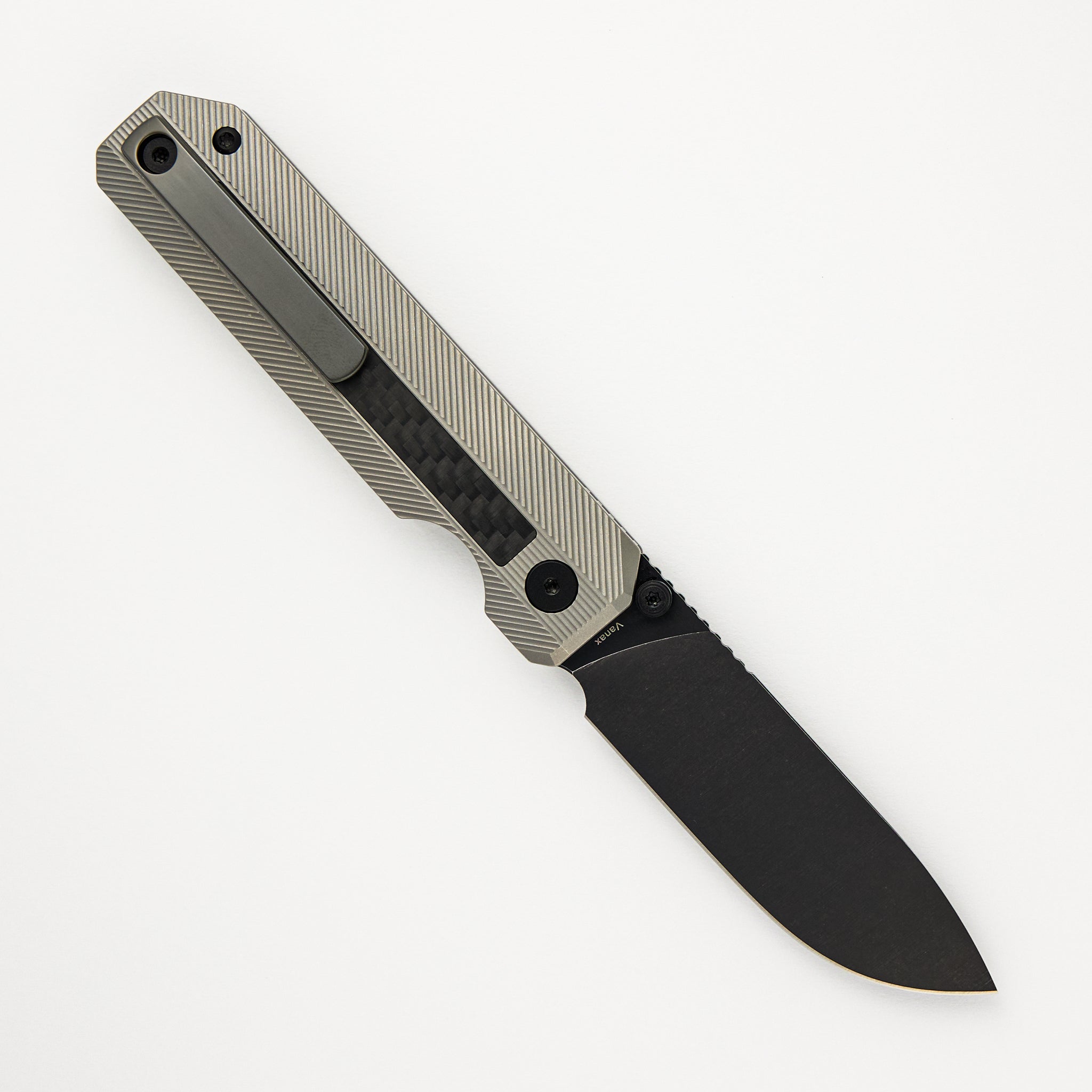 Knife Standards RR3 - Classic Stonemilled - DLC Belt Satin Vanax SuperClean Blade - Zirconium Clip