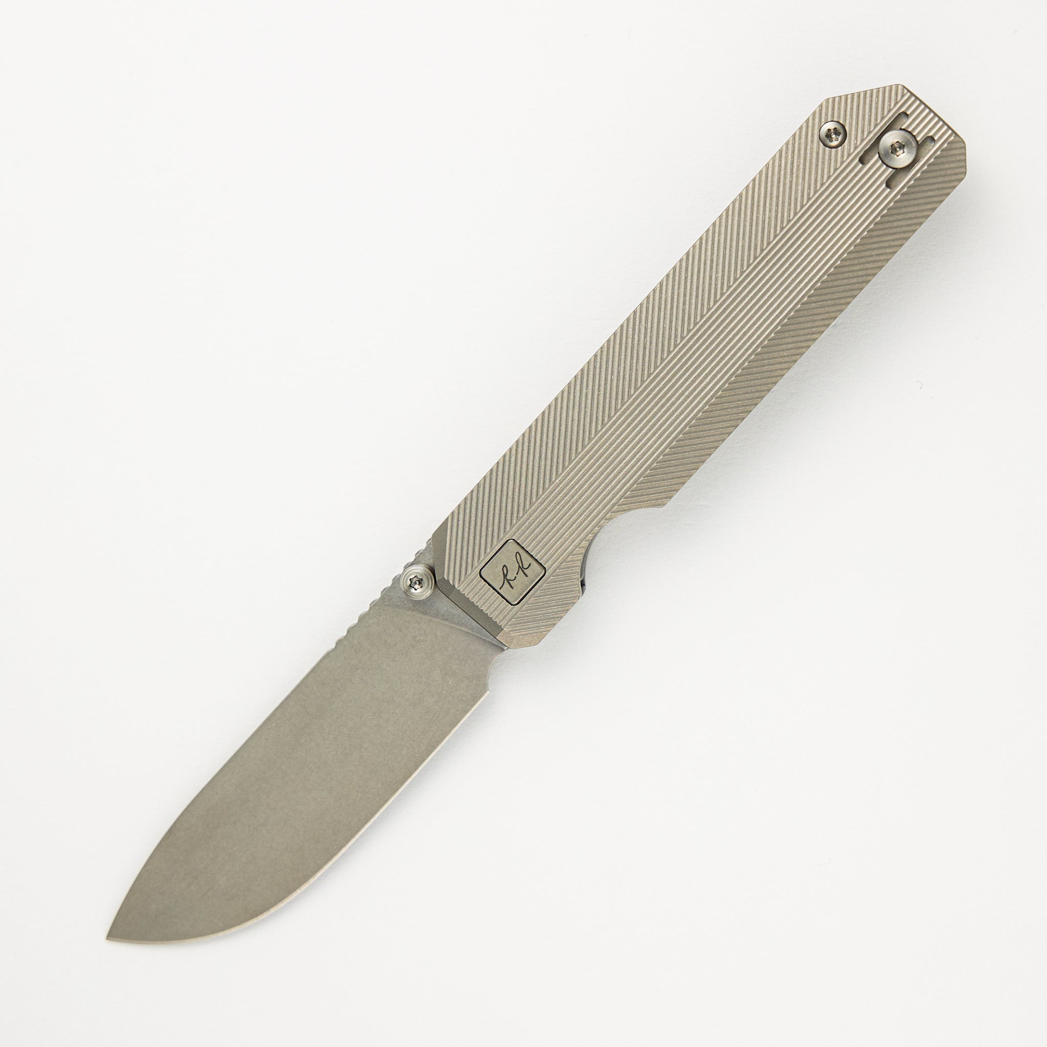 Knife Standards RR3 - Stonemilled - Stonewashed Vanax SuperClean Blade - ZircuTi Clip