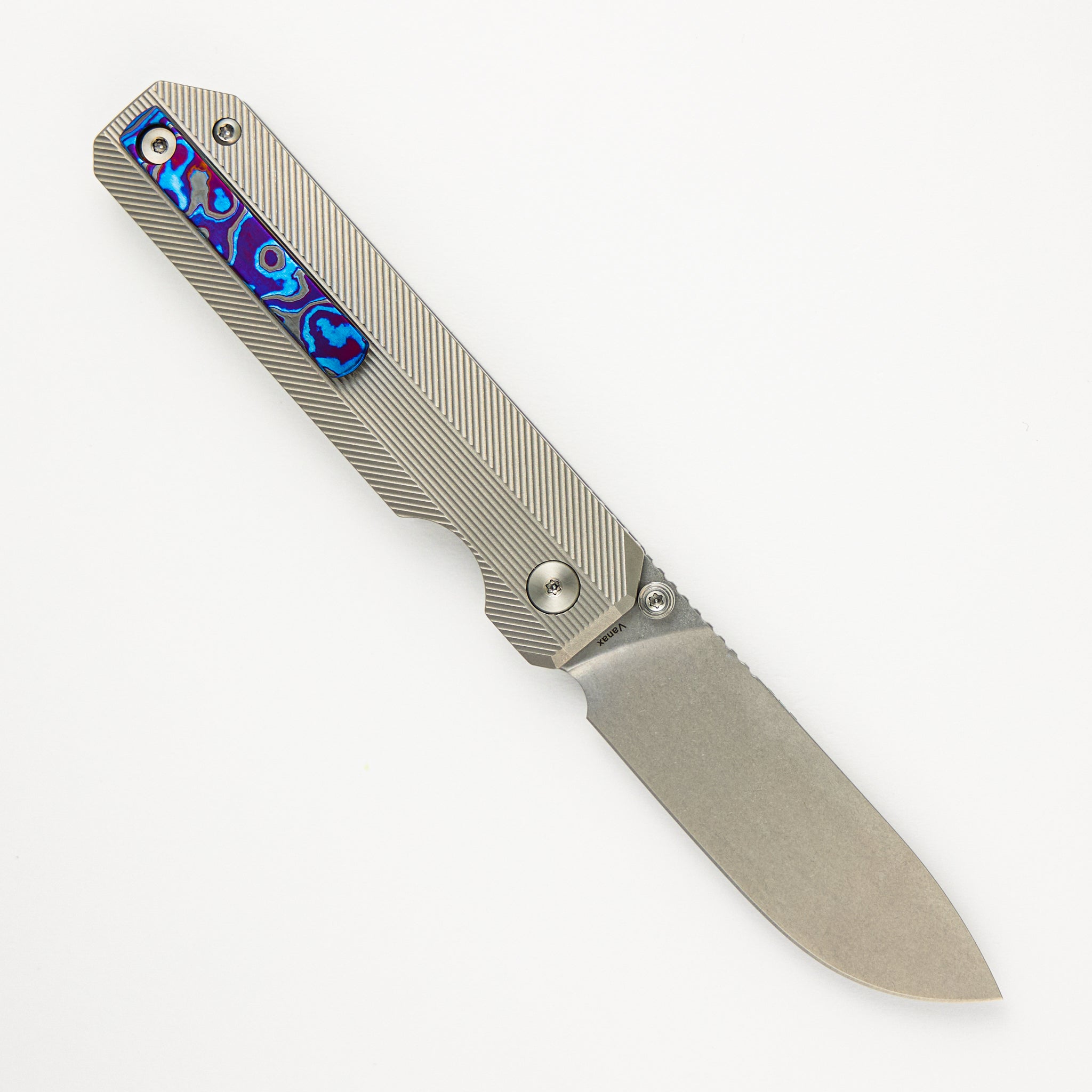 Knife Standards RR3 - Stonemilled - Stonewashed Vanax SuperClean Blade - ZircuTi Clip