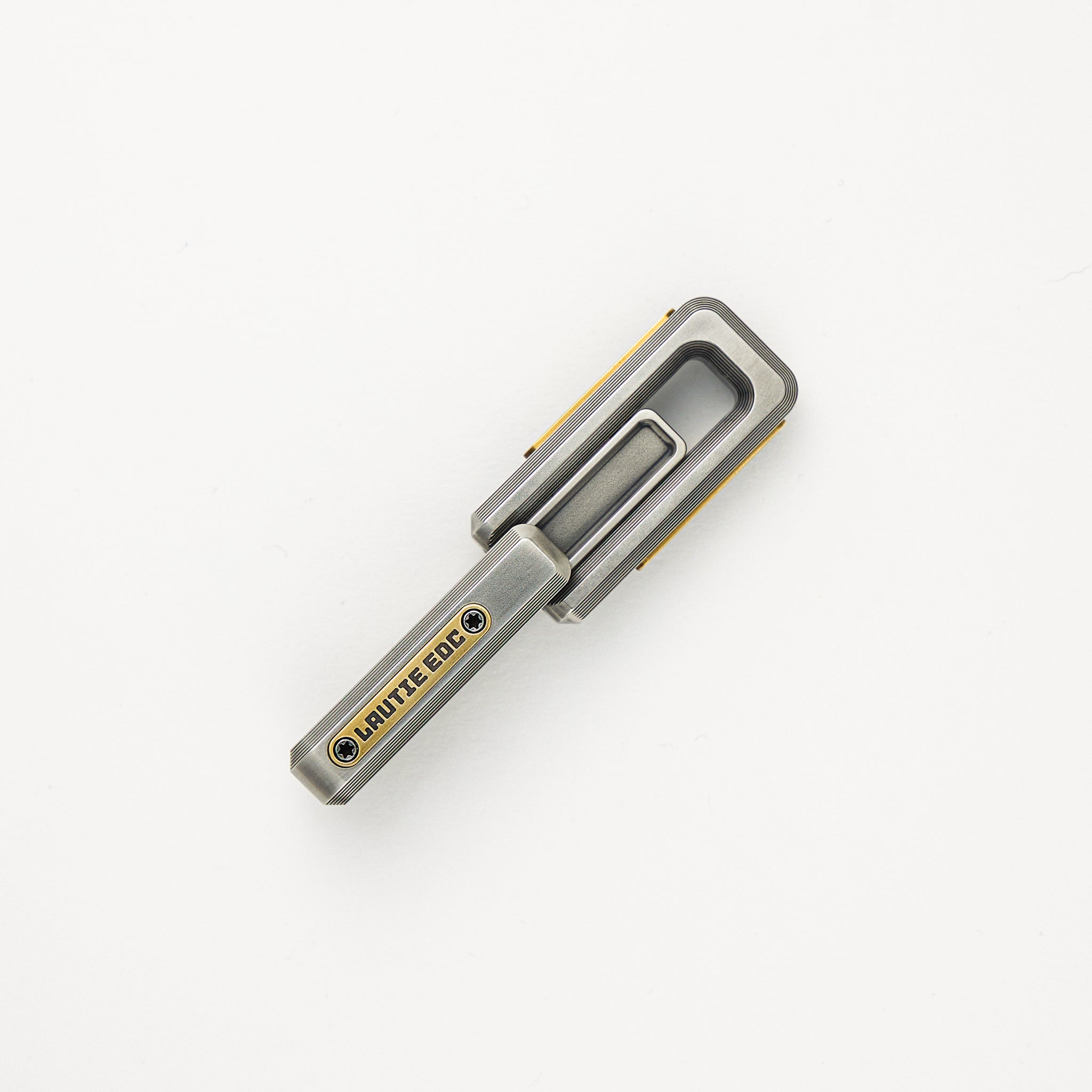 LautieEDC X-Lock 2.0 Fidget Slider - Spy Wars Series - Stainless Steel/Brass