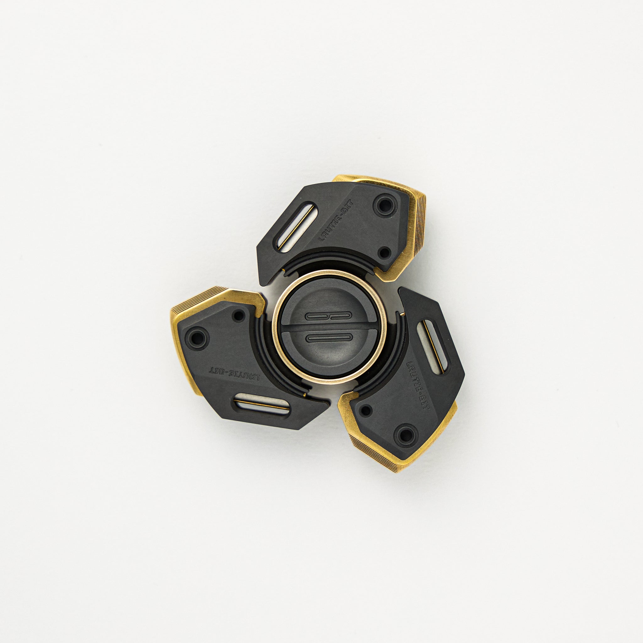 LautieEDC Bit 09 Fidget Spinner - 3 Fin - Brass/Zirconium