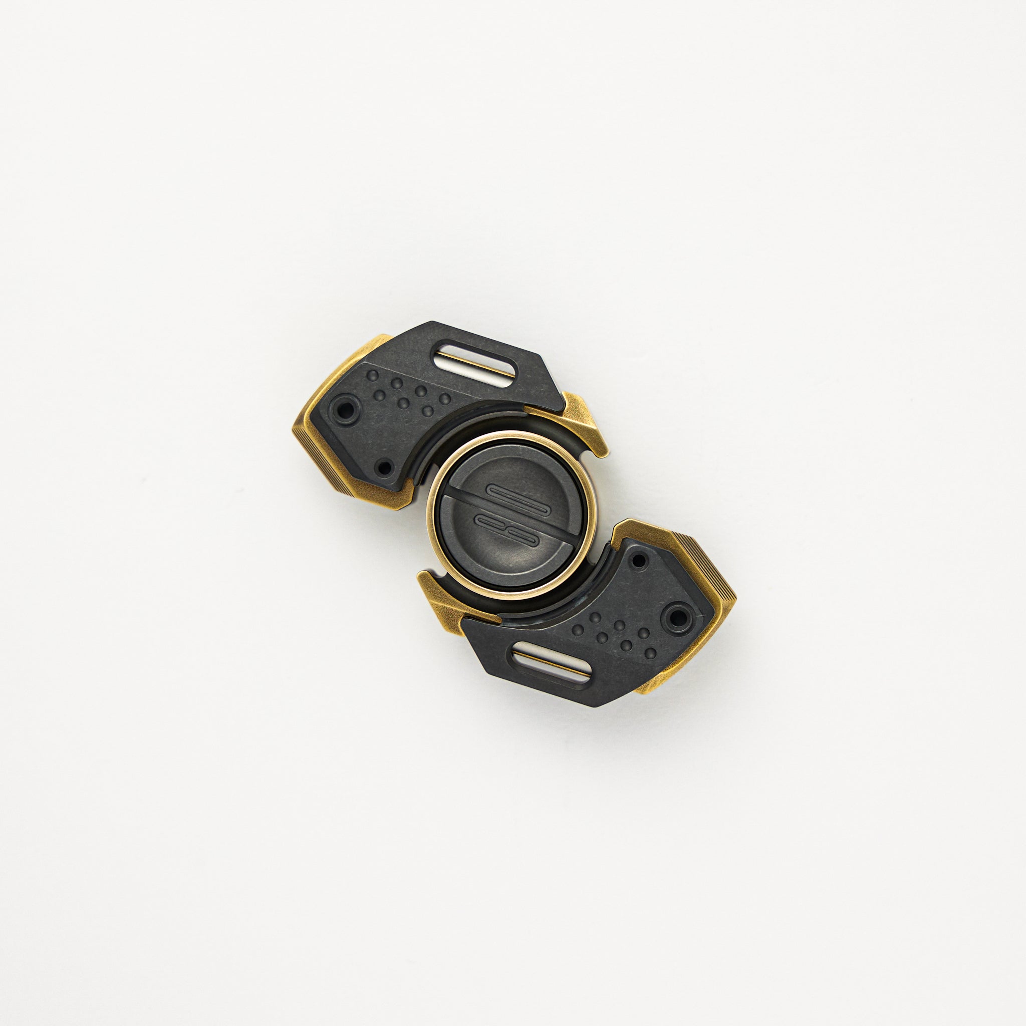 LautieEDC Bit 09 Fidget Spinner - 2 Fin - Brass/Zirconium