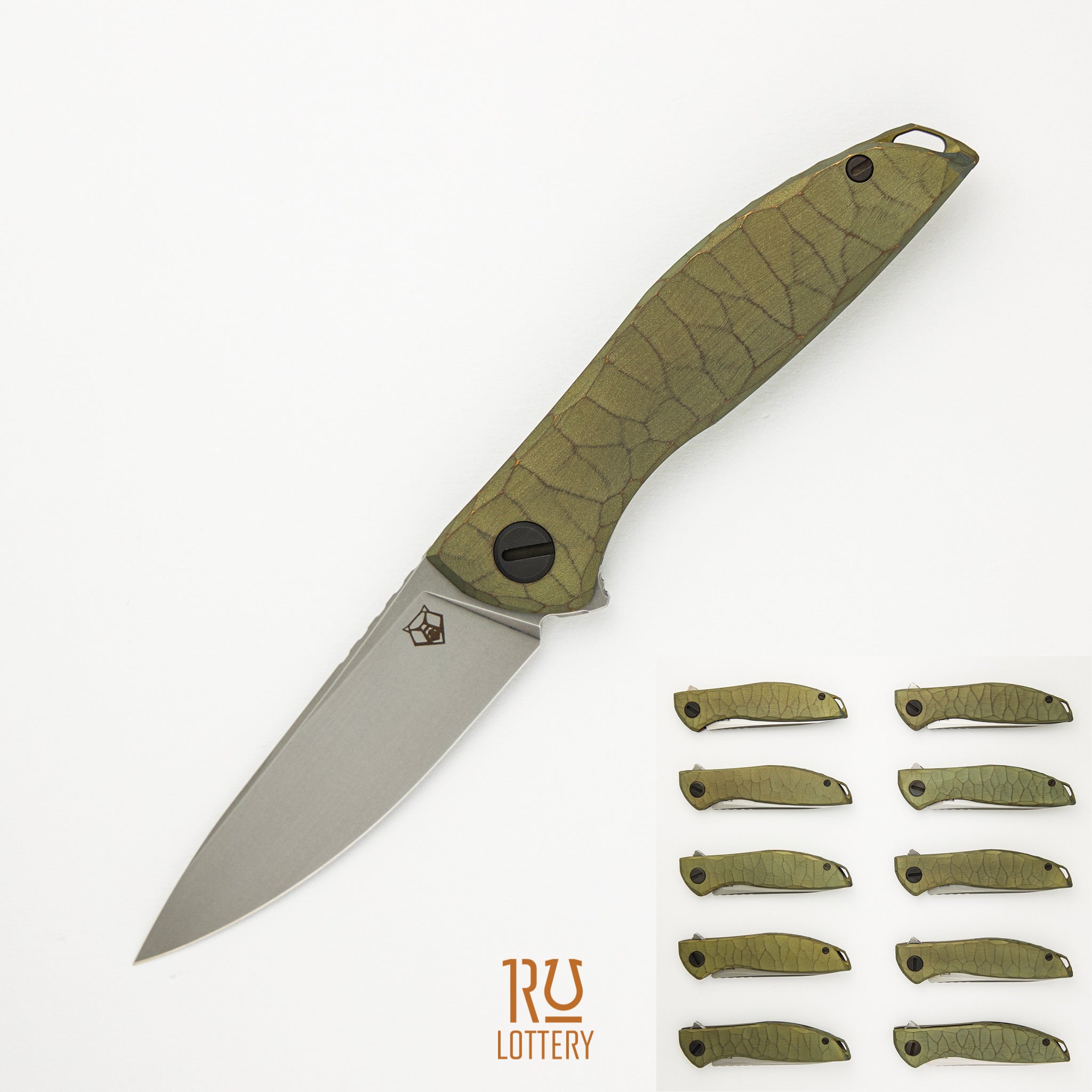 Shirogorov Knives / Rip Knives NeOn “Green Machine” – M390 Blade – MRBS