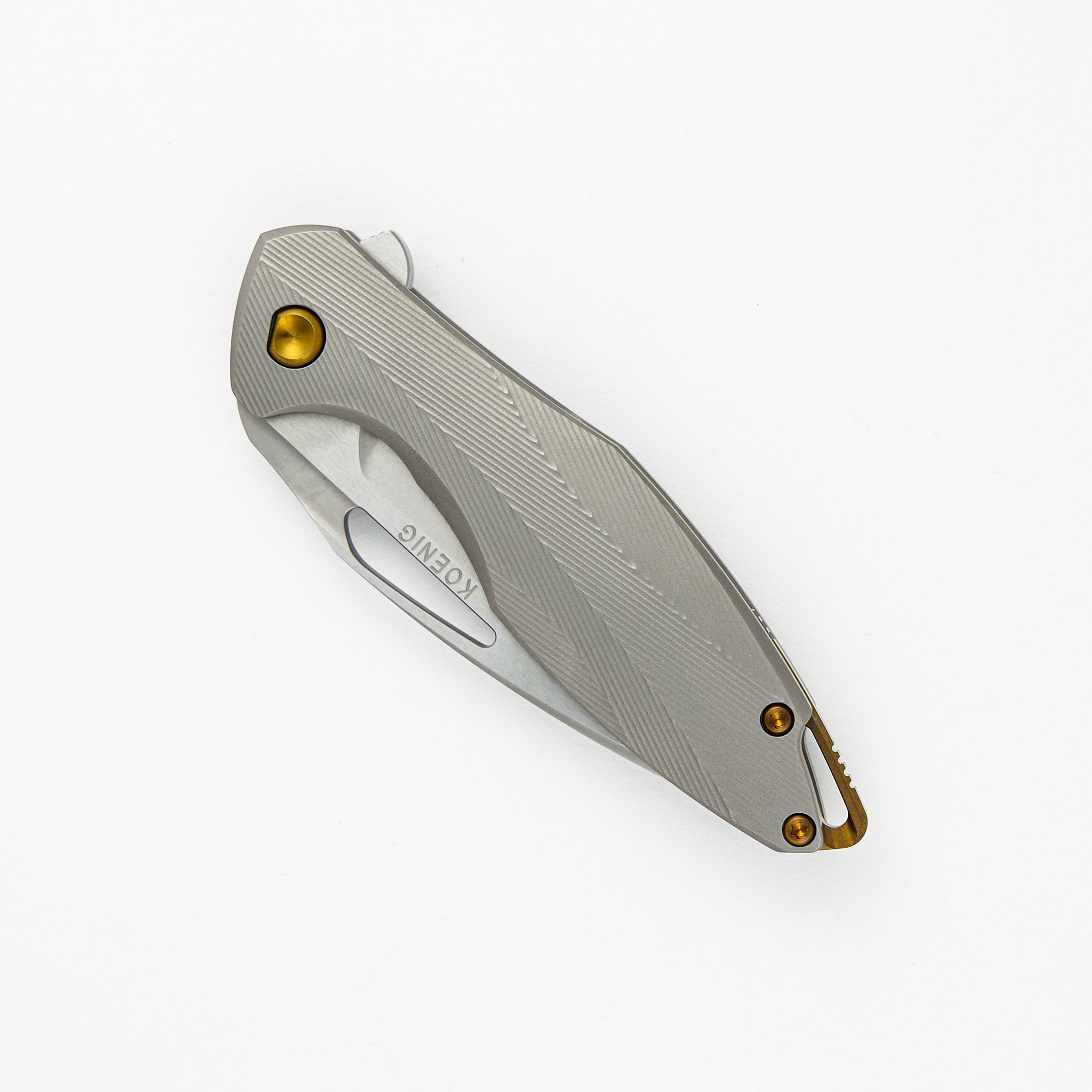 Koenig Mini Arius - Patterned - Titanium Handle - M390 Blade