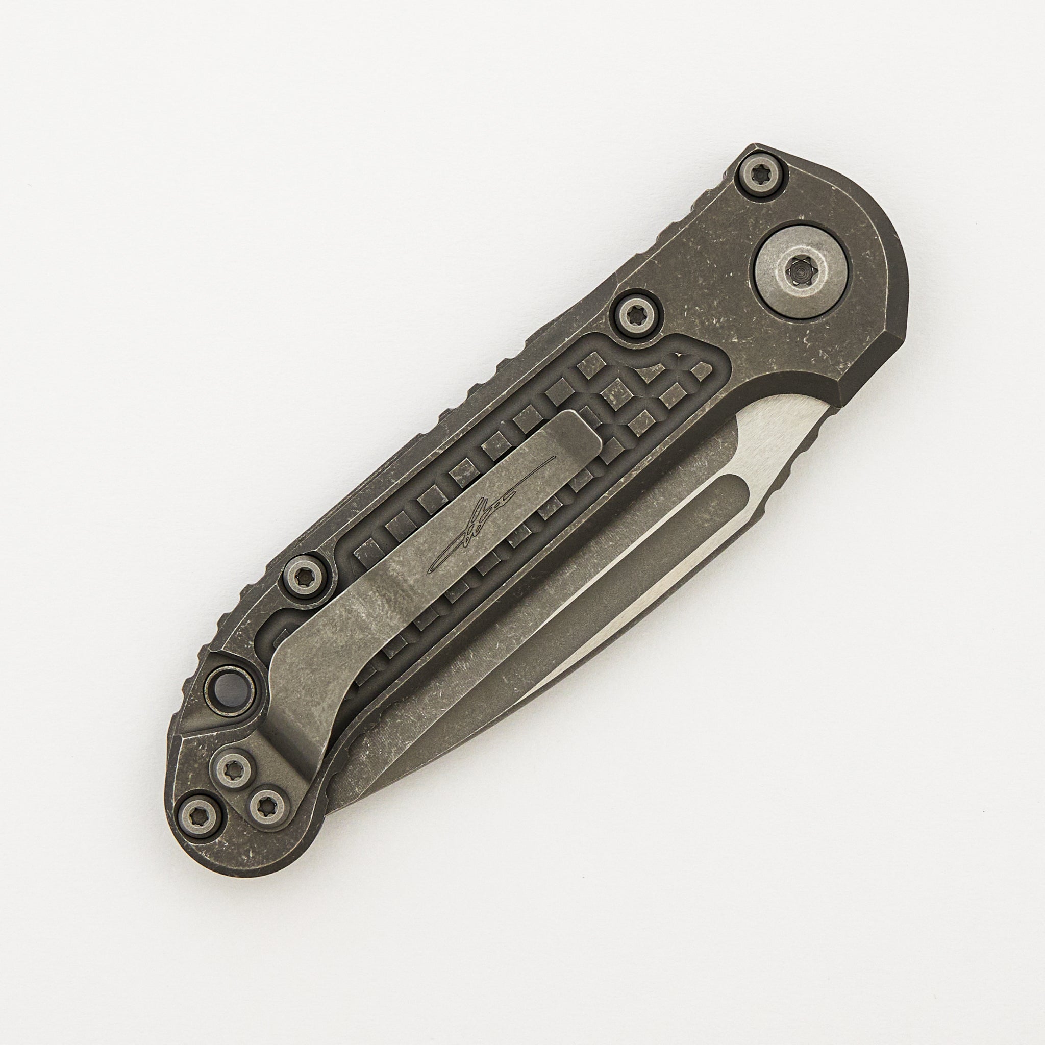 "Marfione Select" L.U.D.T. Clip Point Apocalyptic Finish Frag Pattern Titanium 1135-10APFRMS1