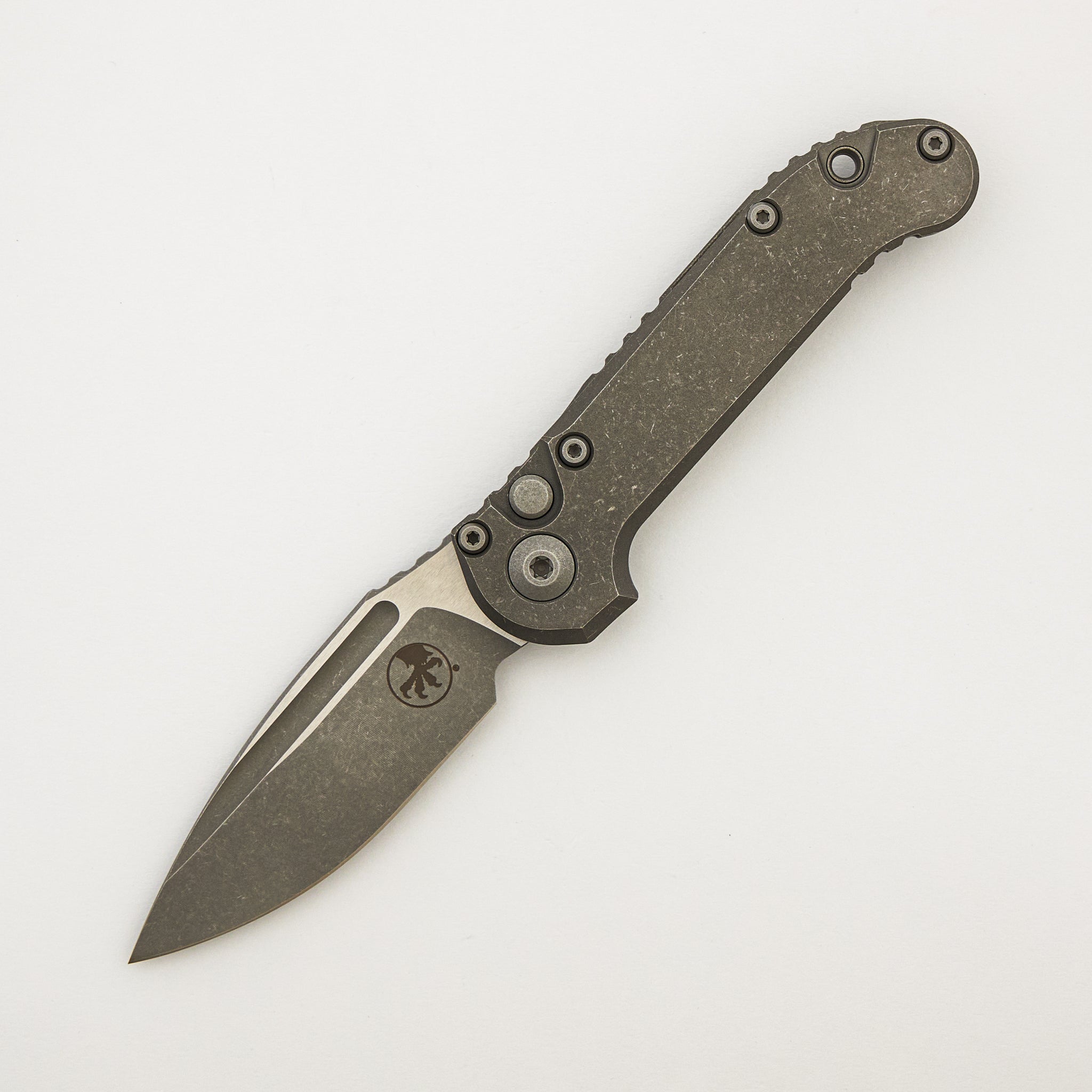 "Marfione Select" L.U.D.T. Clip Point Apocalyptic Finish Slab Side Titanium 1135-10APMS1
