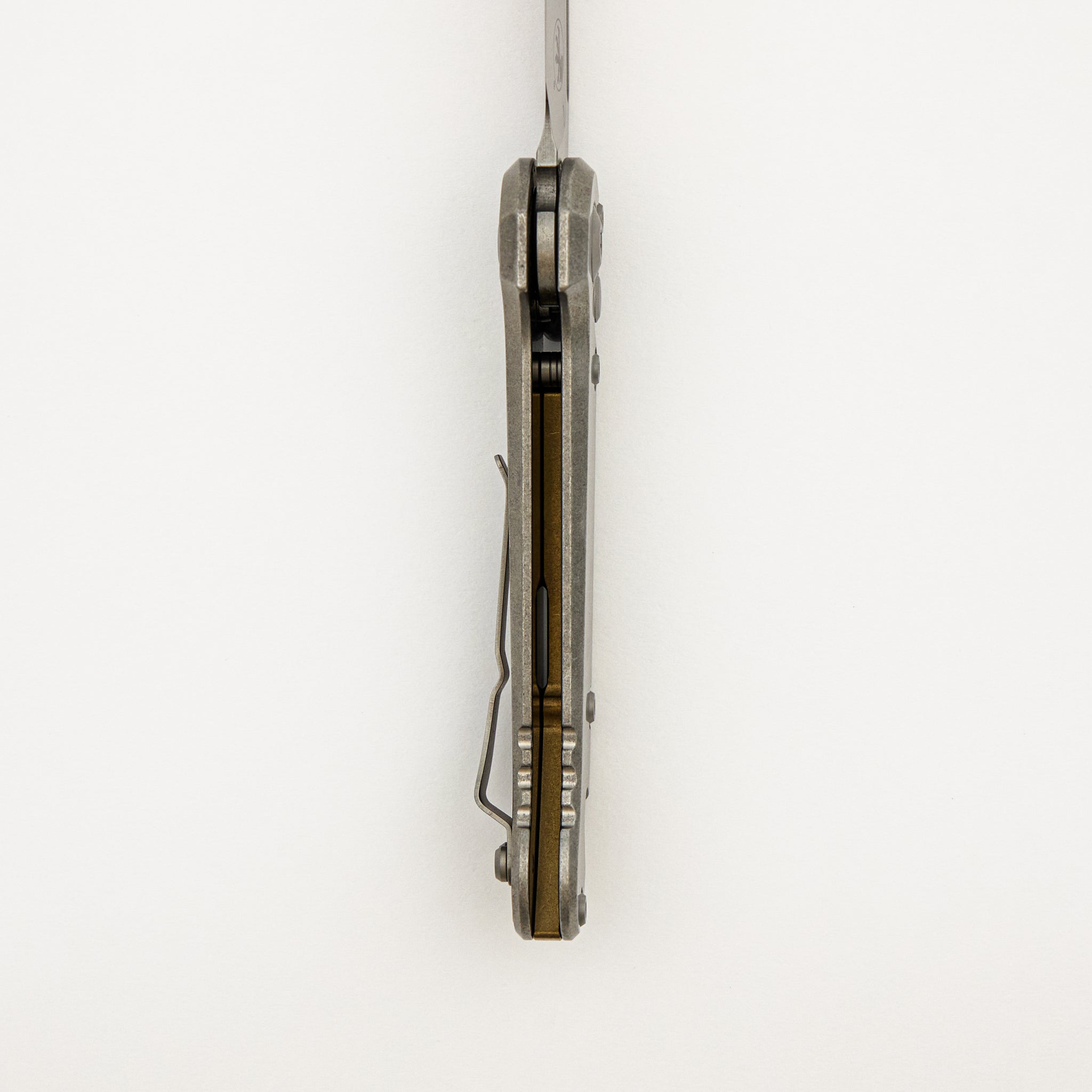 "Marfione Select" L.U.D.T. Clip Point Stonewash Finish Slab Side Titanium W/ Bronze Titanium Accent 1135-10MS7