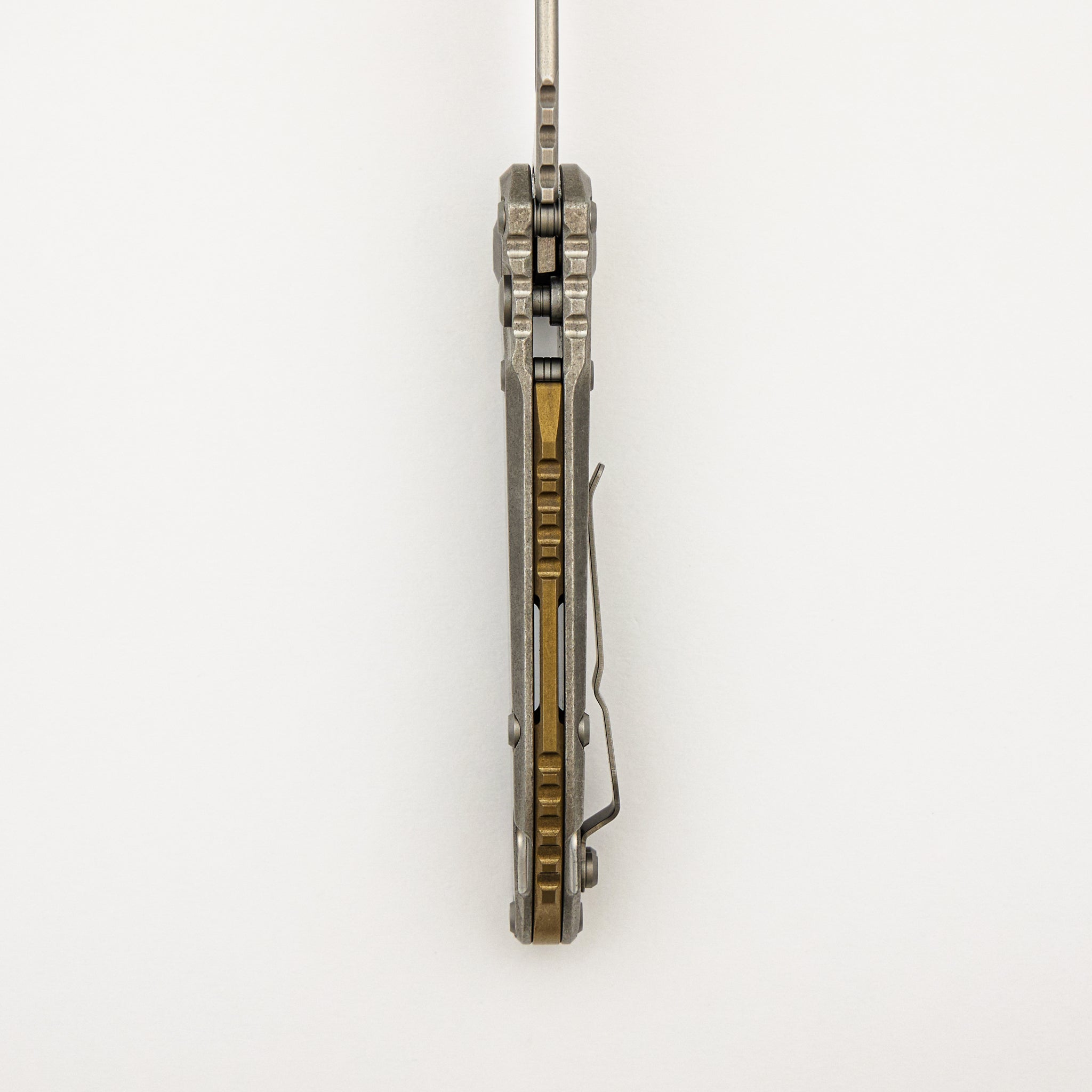 "Marfione Select" L.U.D.T. Clip Point Stonewash Finish Slab Side Titanium W/ Bronze Titanium Accent 1135-10MS7