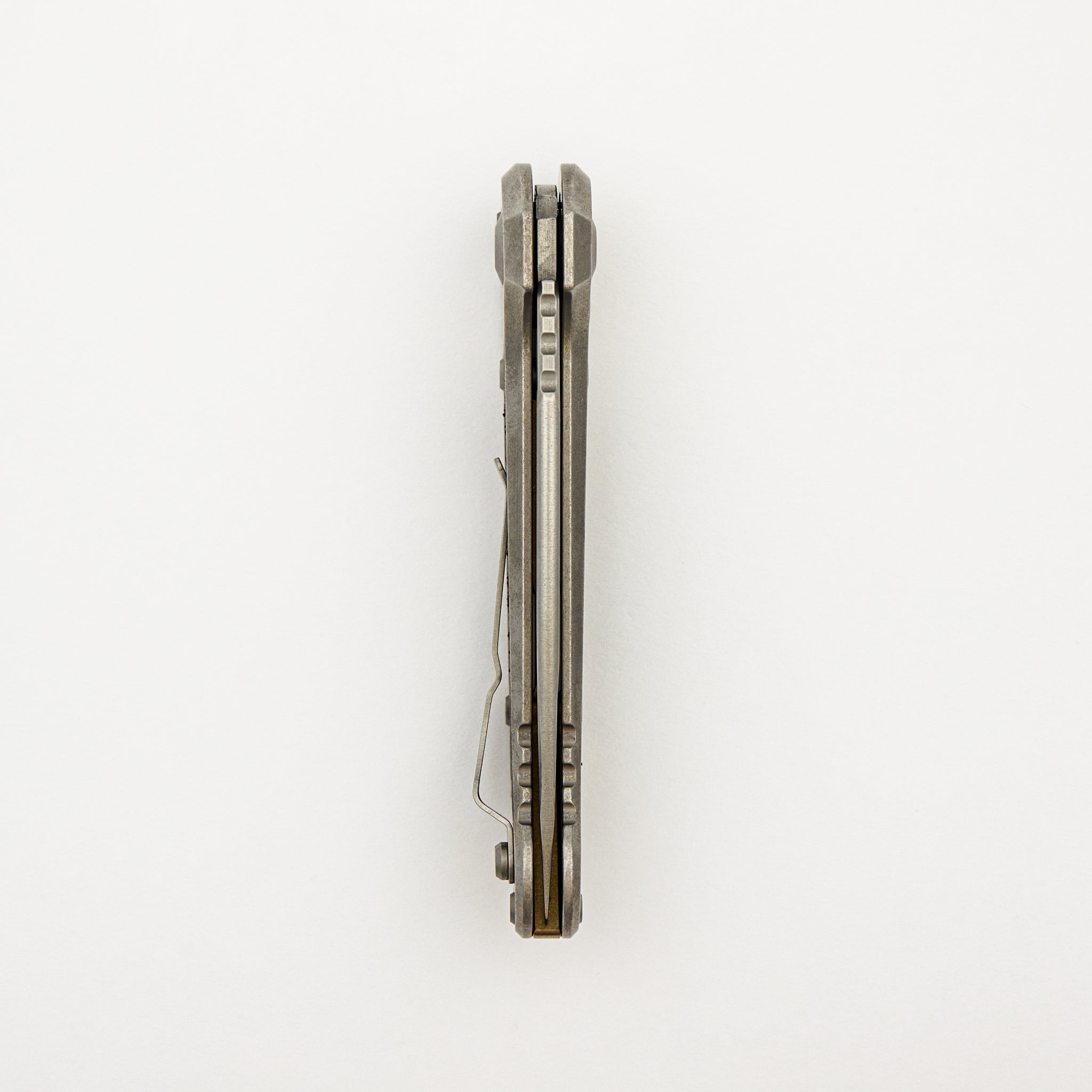 "Marfione Select" L.U.D.T. Clip Point Stonewash Finish Titanium W/ Textured Inlay and Bronze Titanium Accent 1135-10MS8